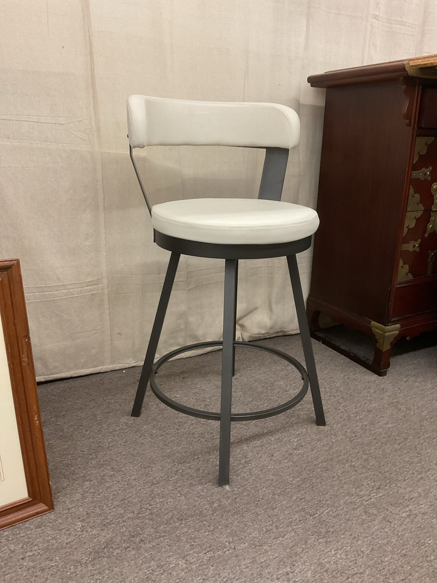White Leather Barstool
