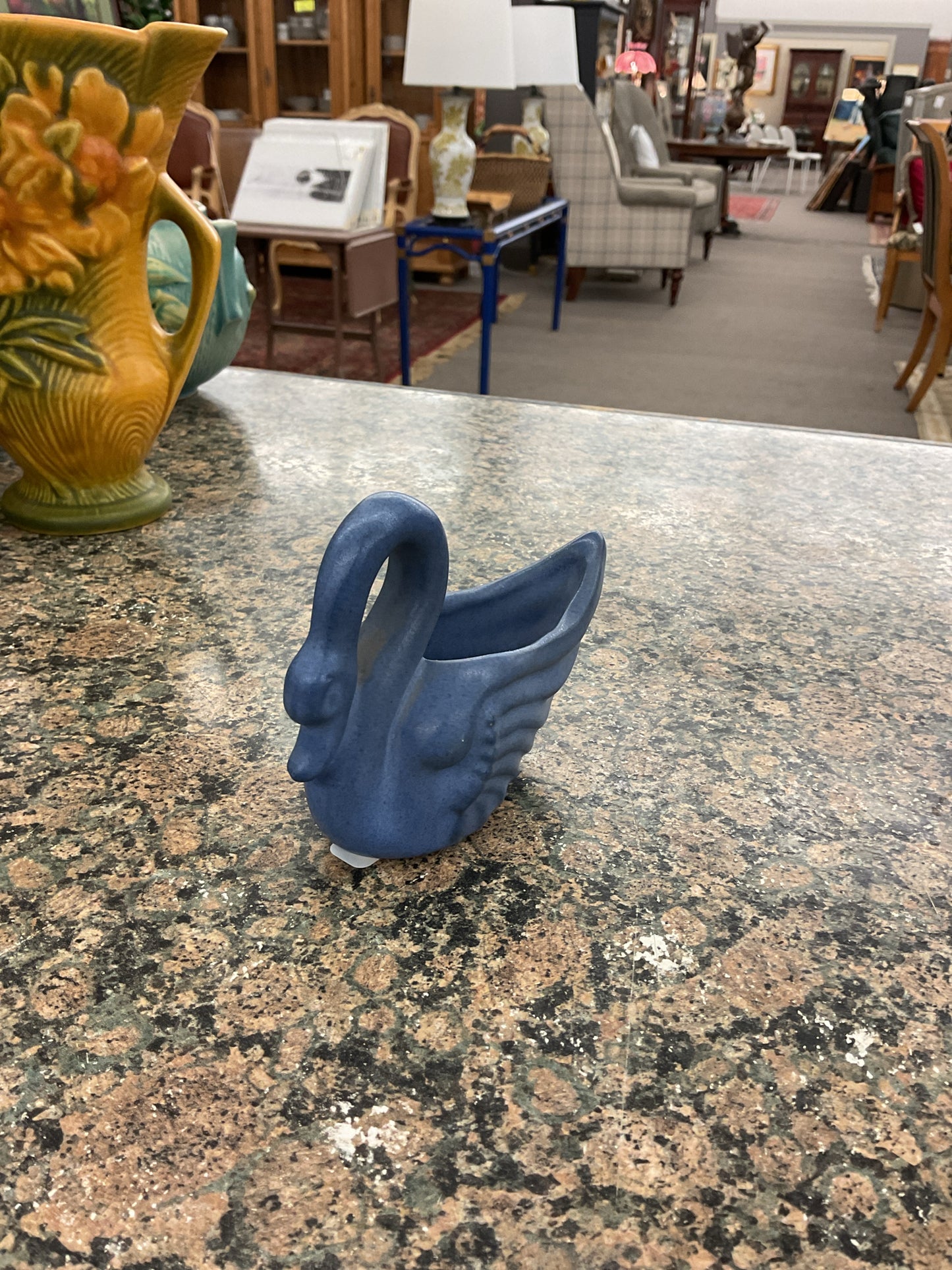 Niloak Pottery Swan Matte Blue