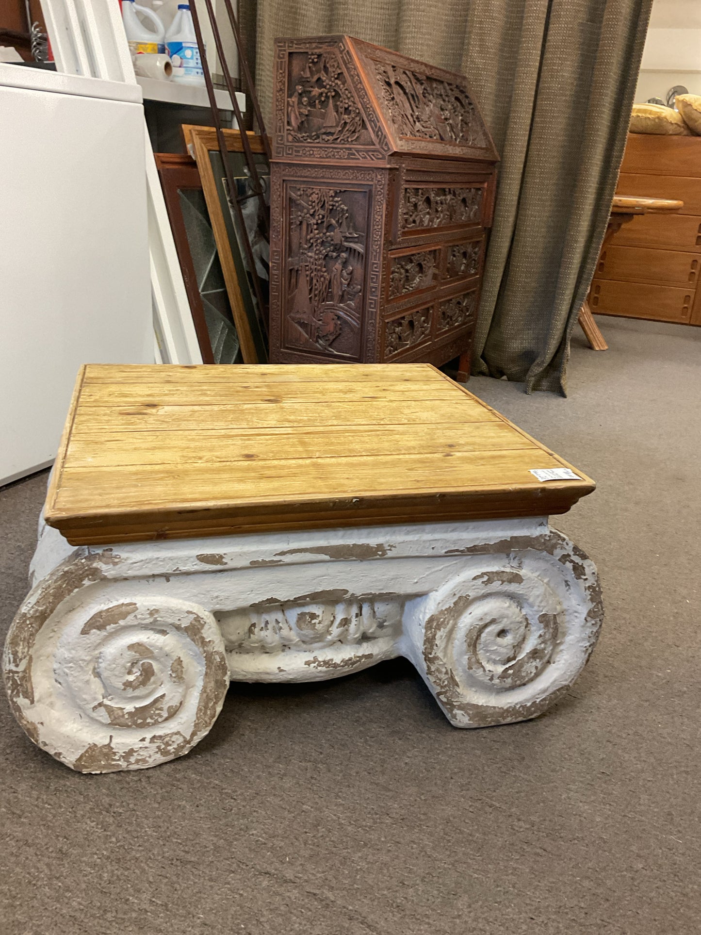 Faux Concrete Restoration Hardware End Table