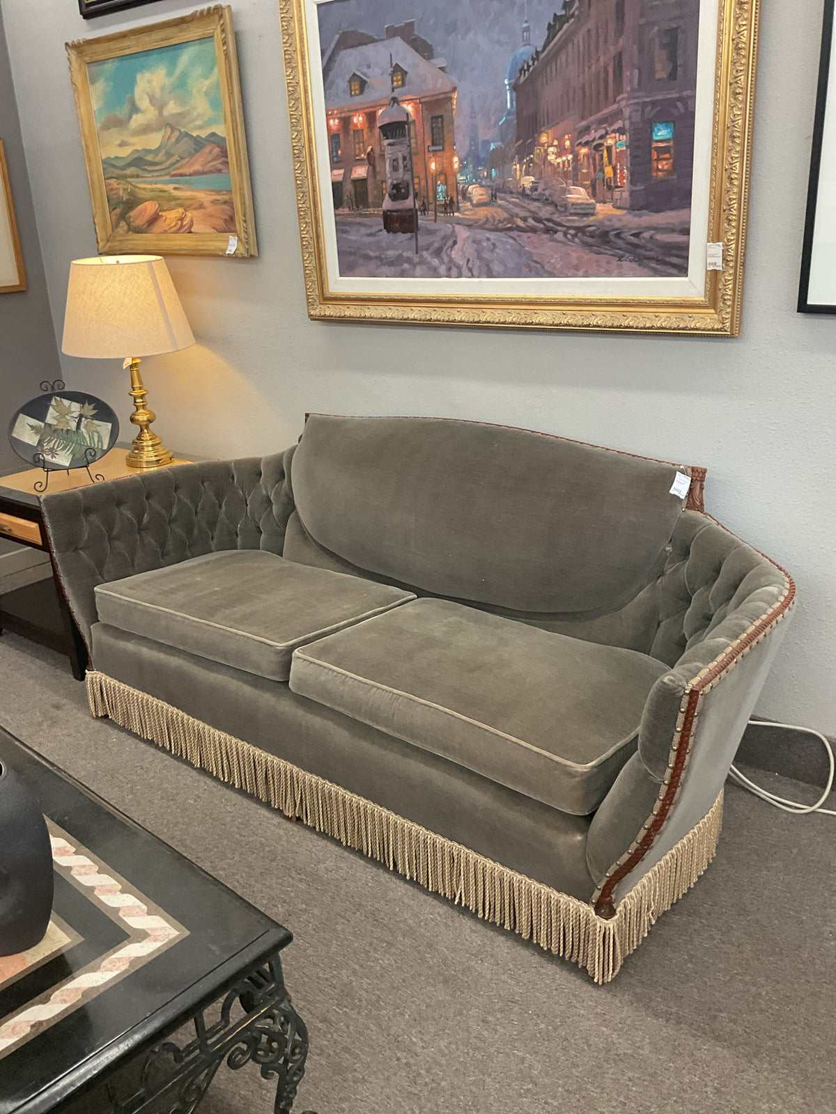 Vintage Mohair Sofa 85"L,33"D,34"H