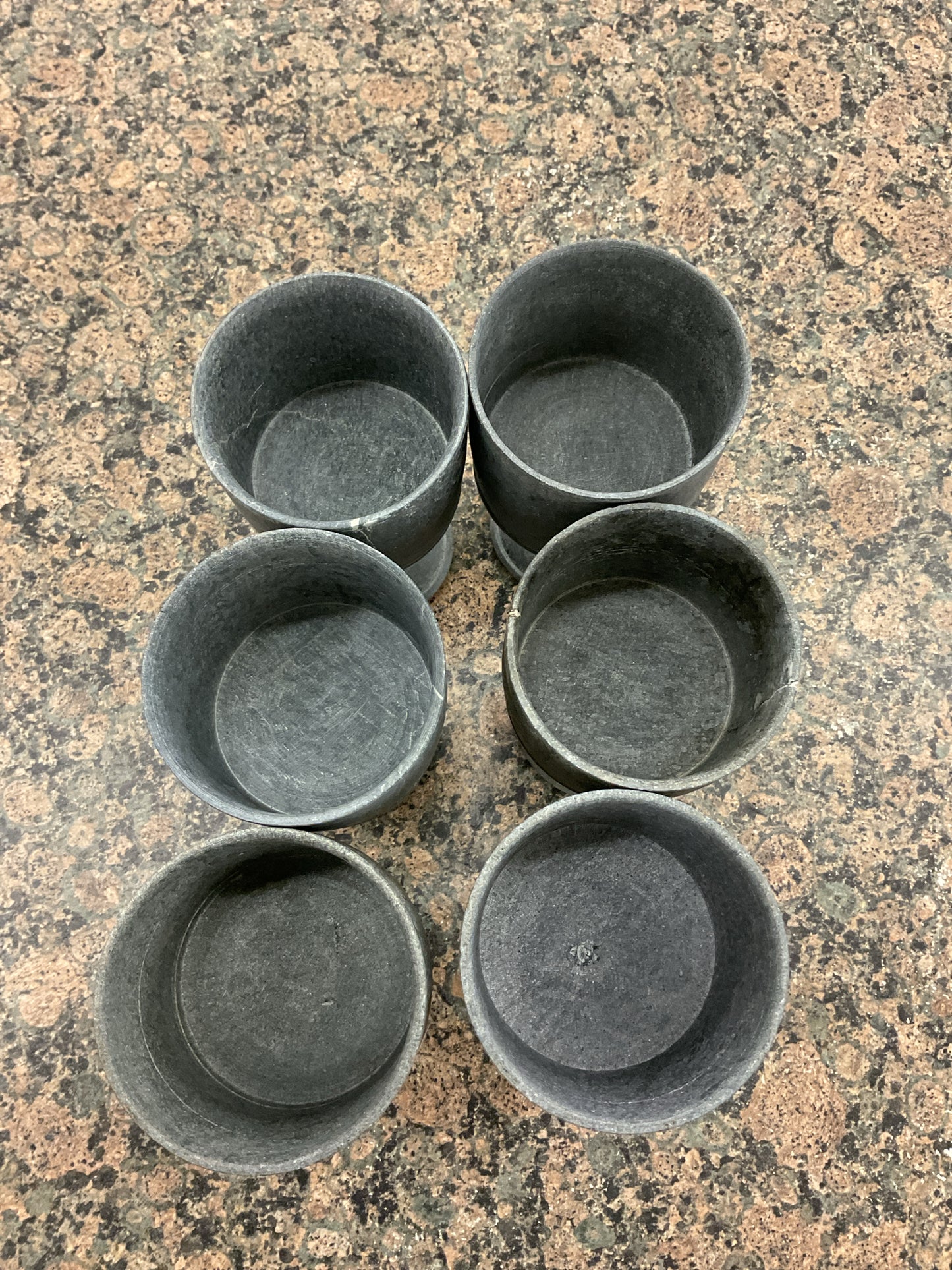 Vintage Set Grey Wine Glasses (6)