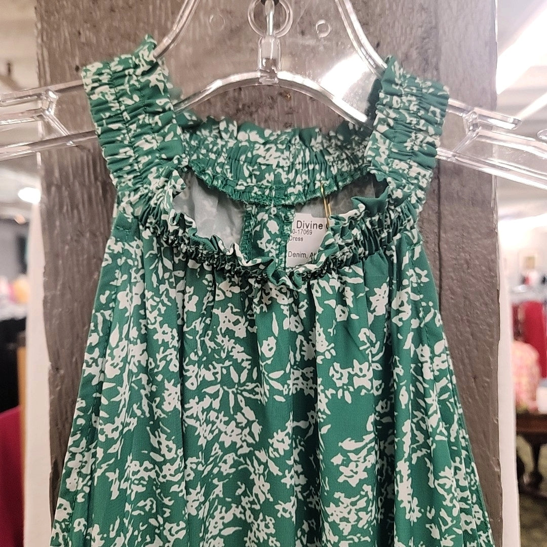 Green and White Floral Dress Size XL