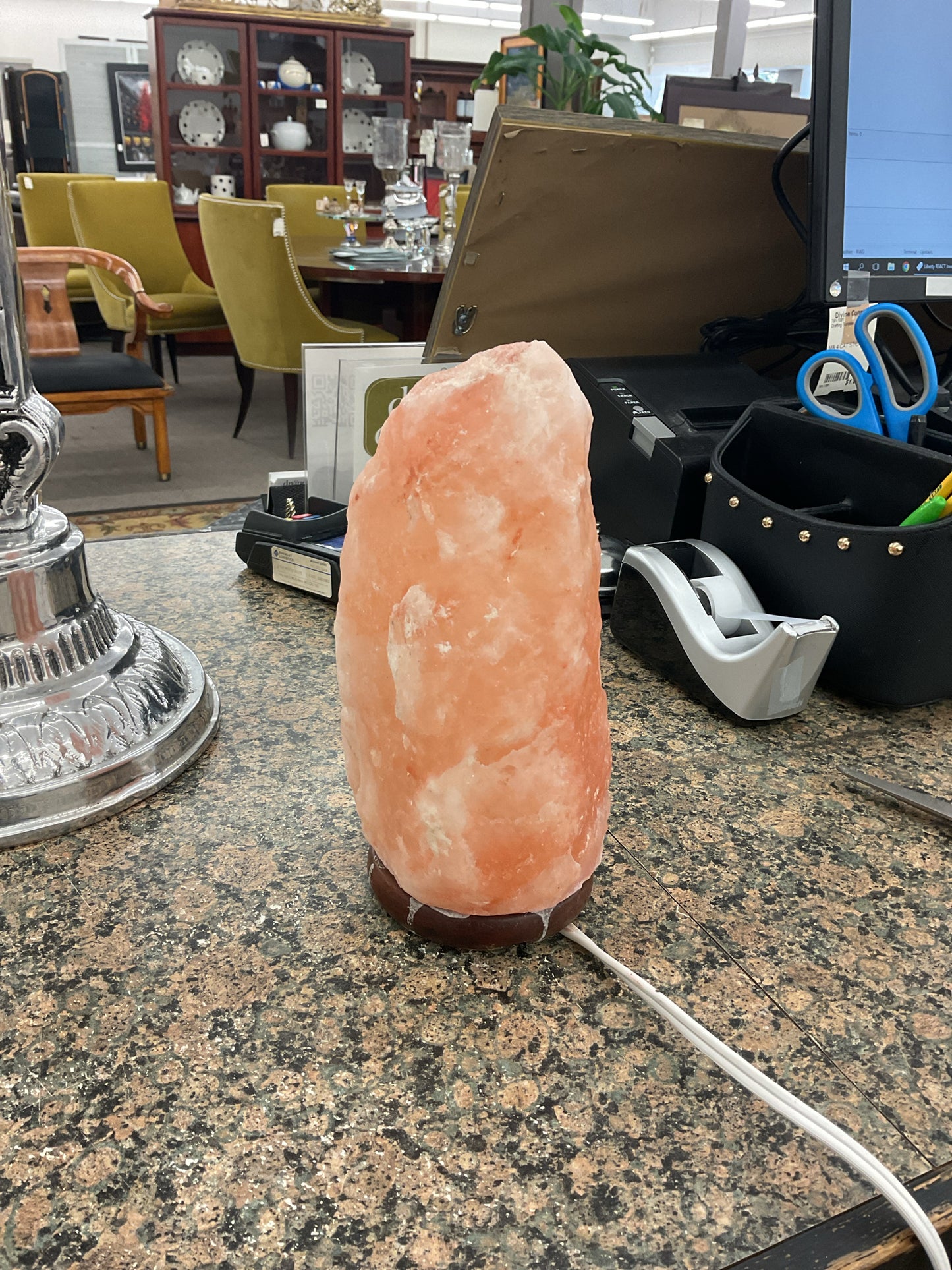 Himalayan Salt Lamp 9" w//Bulb & Wood Base