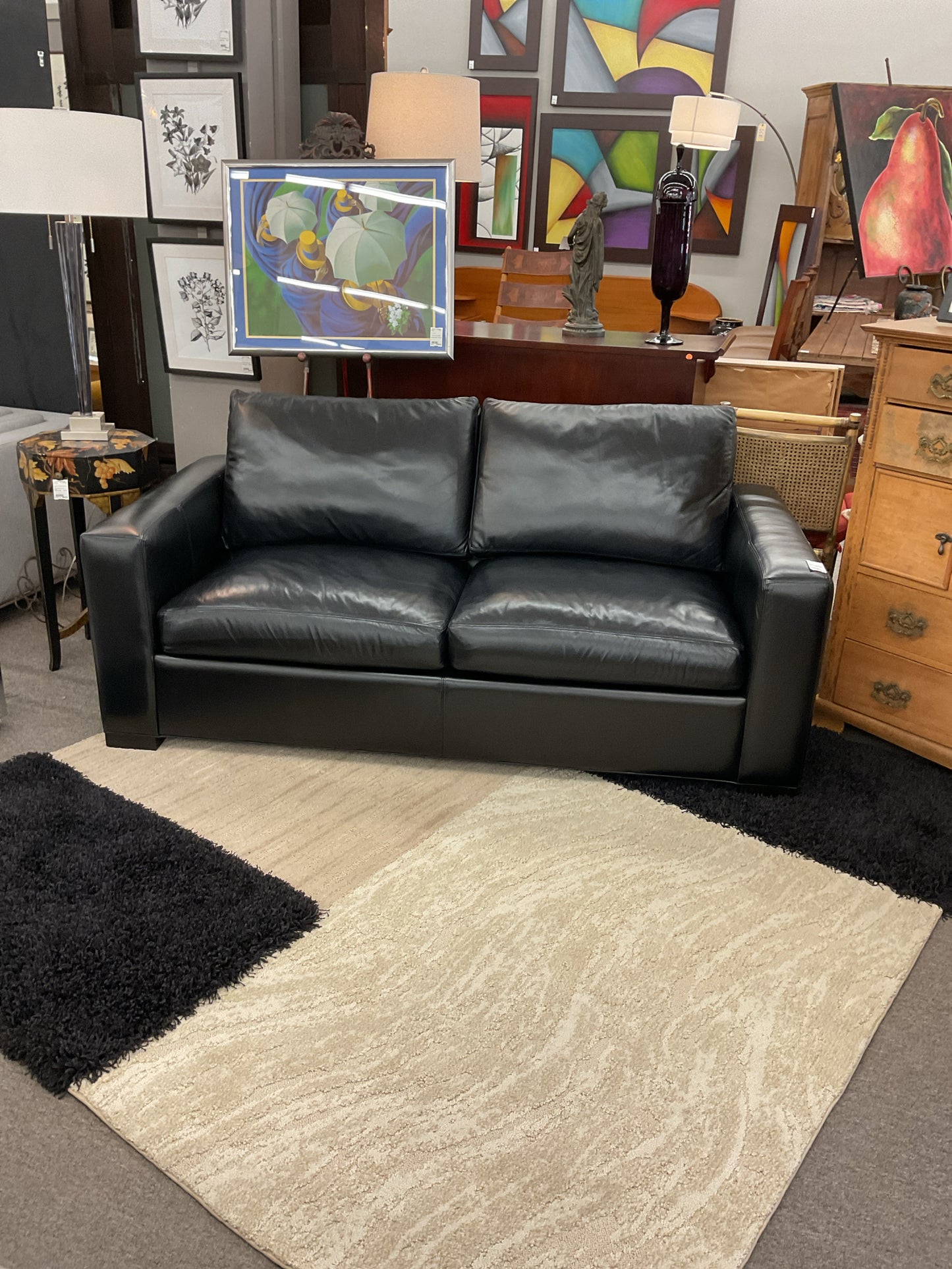 Black Leather "Metro" Sleeper by Room & Board