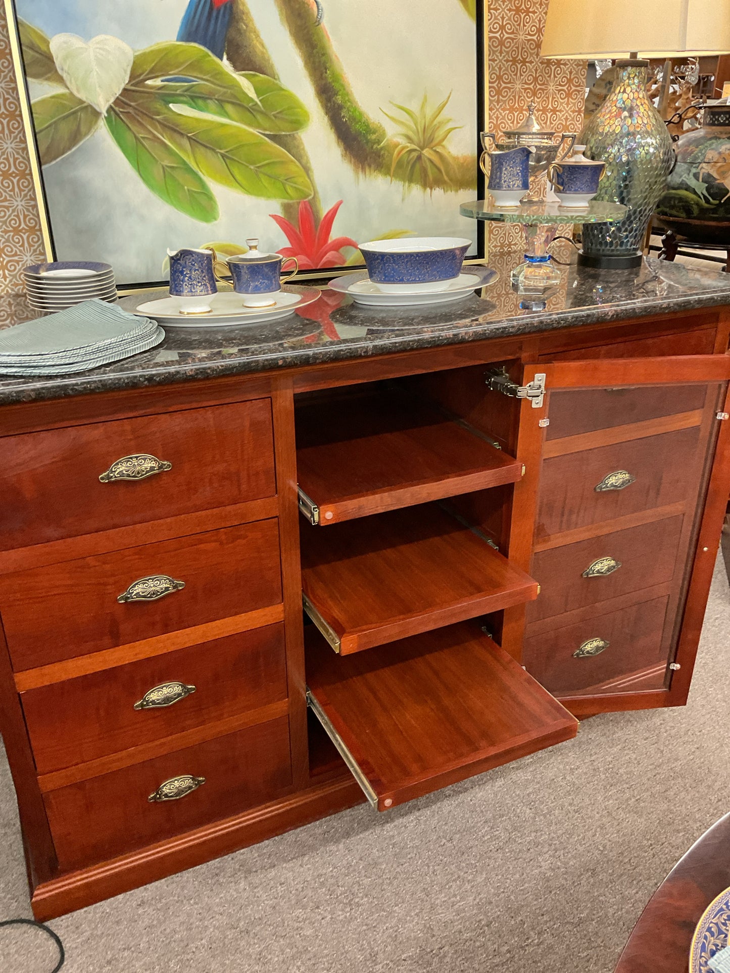 Custom-Made Solid Exotic Brazilian Wood (Jatoba) w/Granite Top