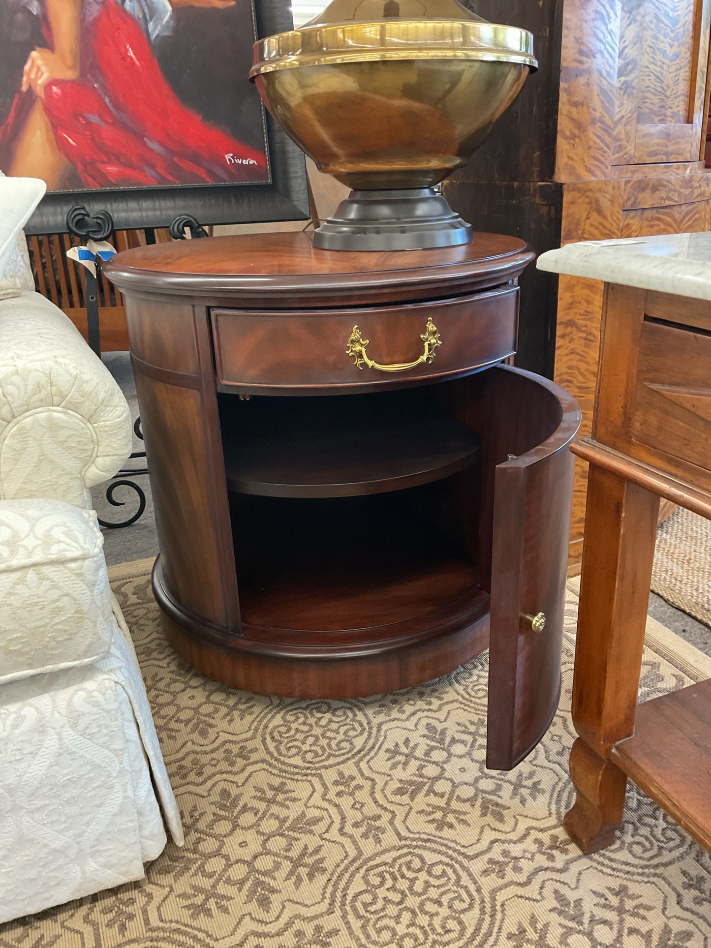 Round Mahogany Side Table