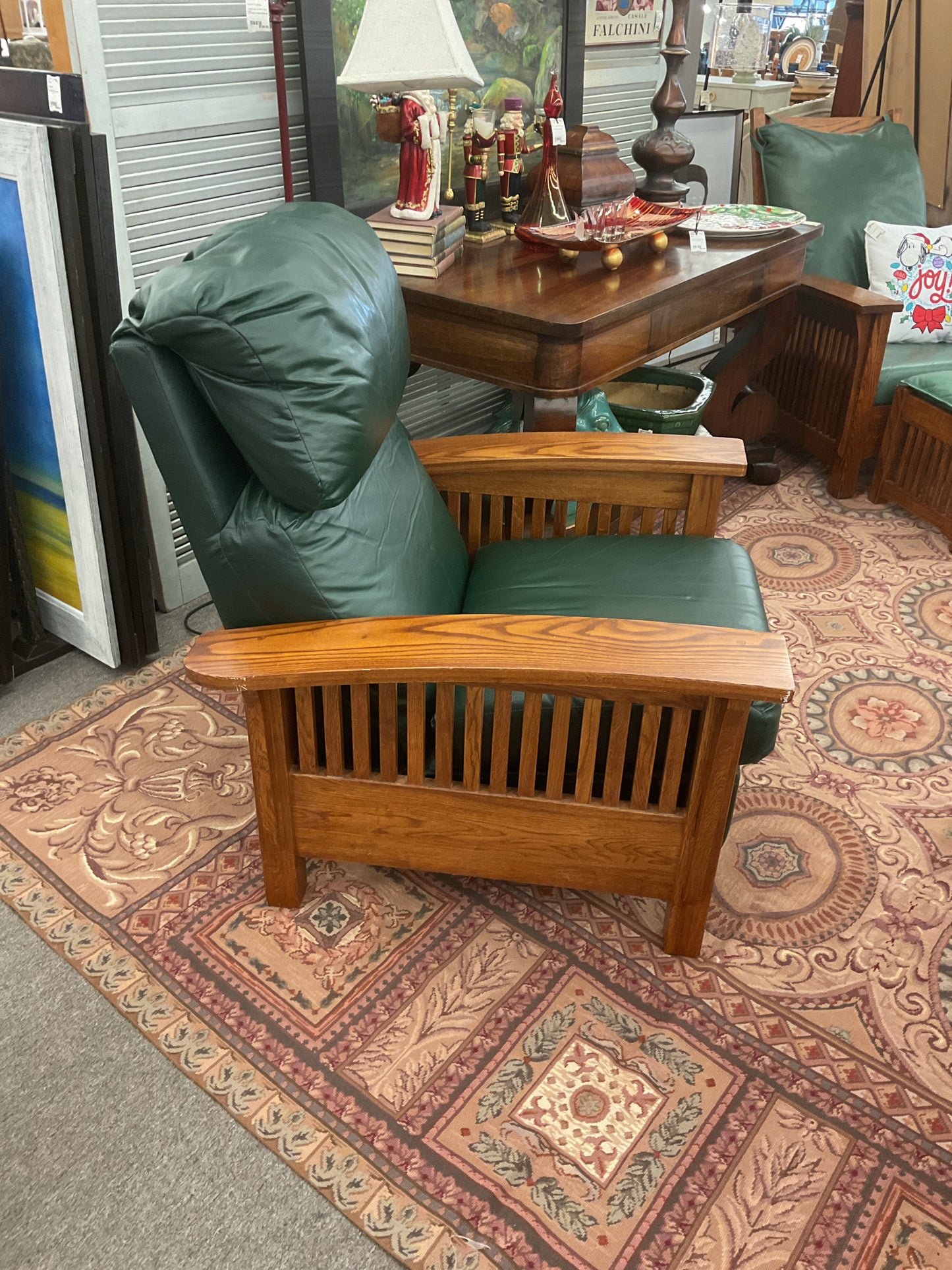 Barcalounger Mission Recliner, Highland Emerald / All Leather