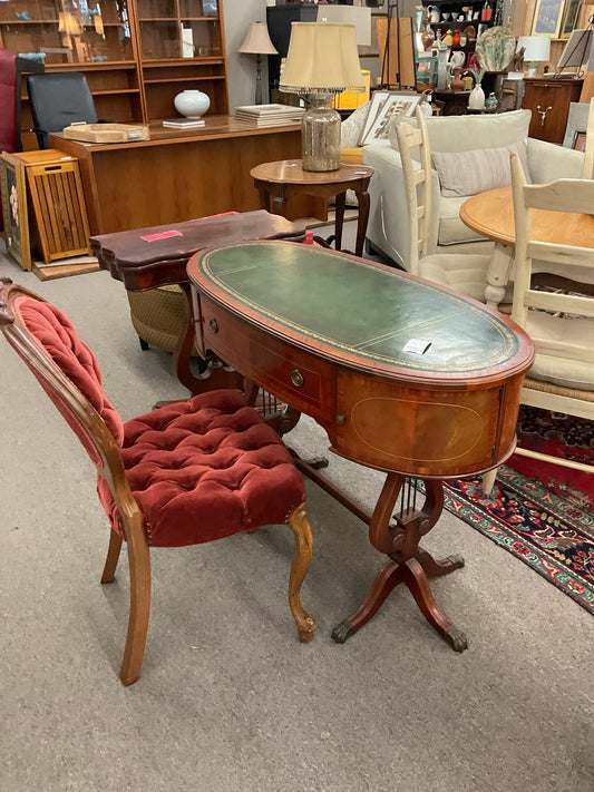 Antique Lyre Harp Victorian Writing Desk