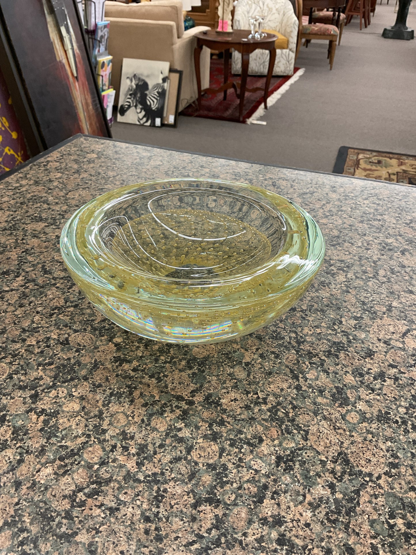 Blown Glass Bowl Signed