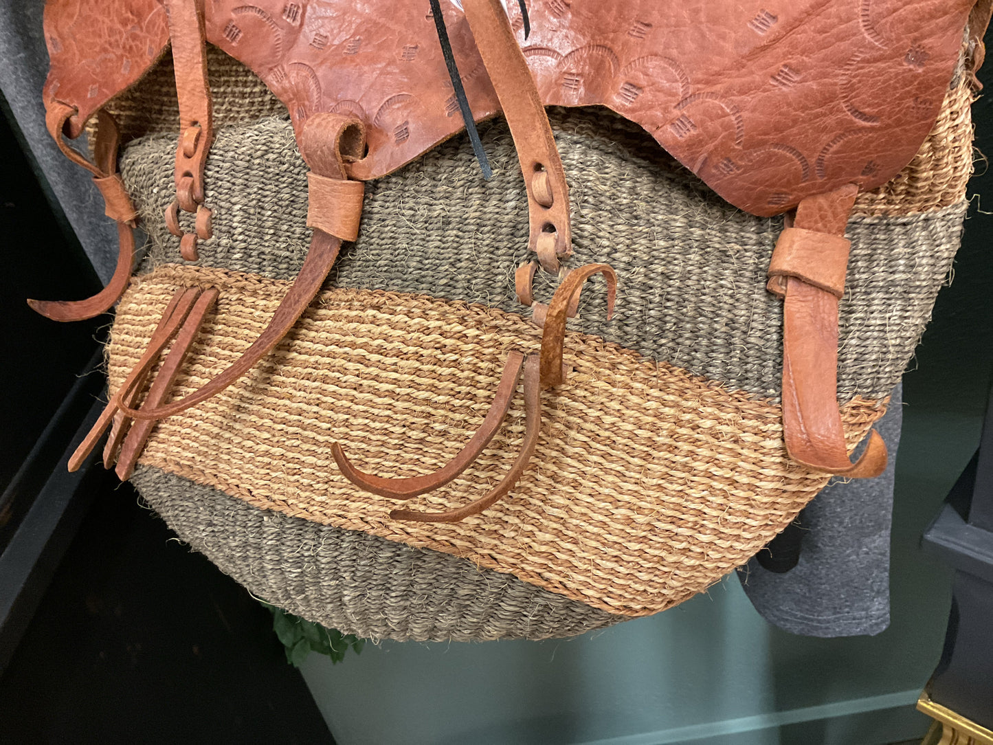 Vintage Leather Woven Bag