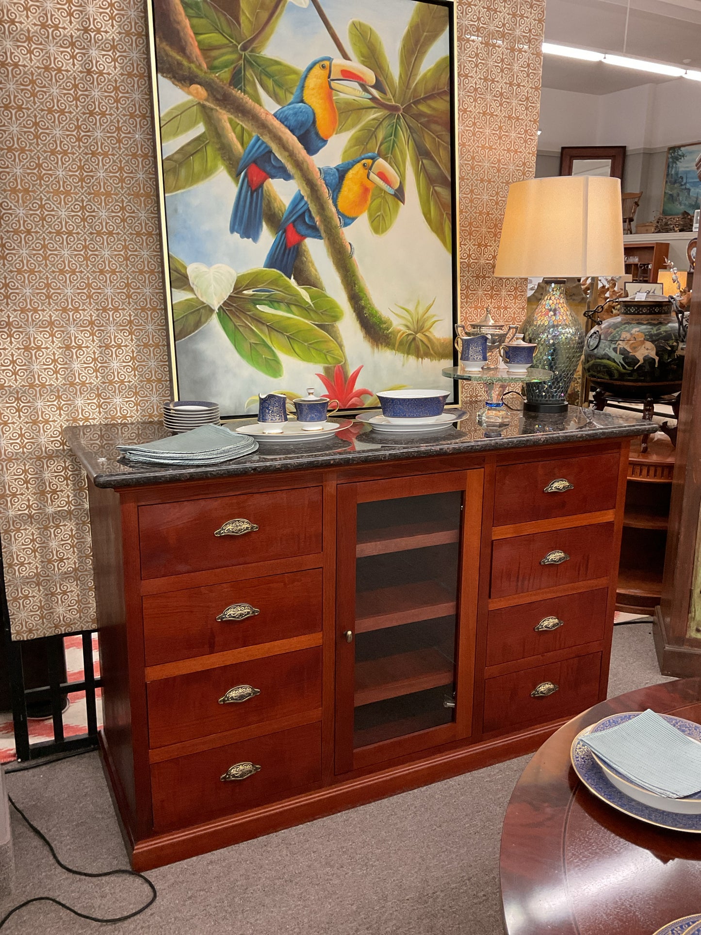 Custom-Made Solid Exotic Brazilian Wood (Jatoba) w/Granite Top