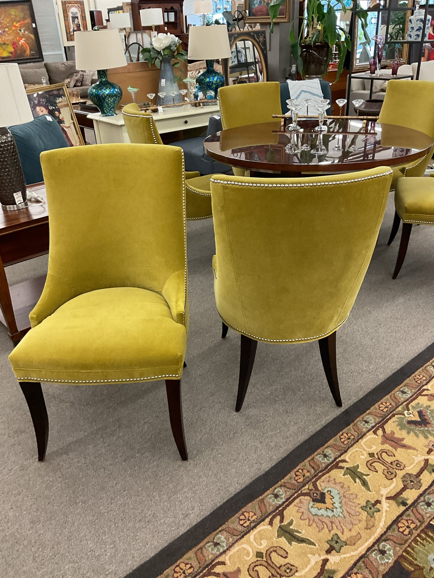 Velvet Dining Chair w/Nail Heads