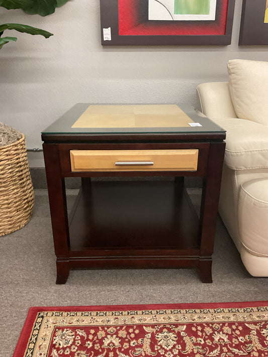 Trad nightstand w/birch top & Single Drawer