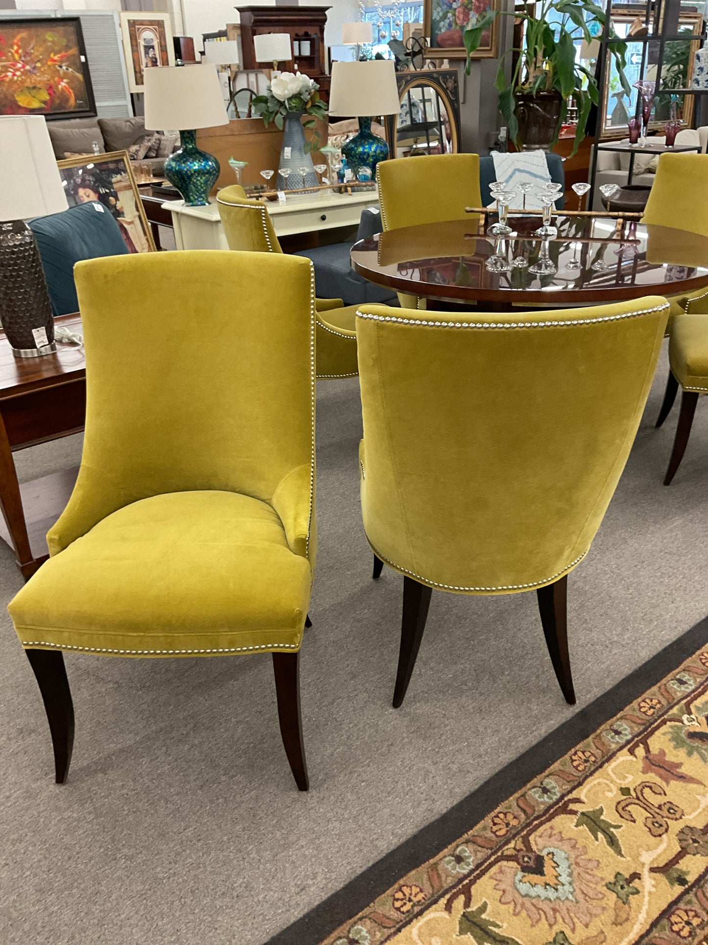 Velvet Dining Chair w/Nail Heads