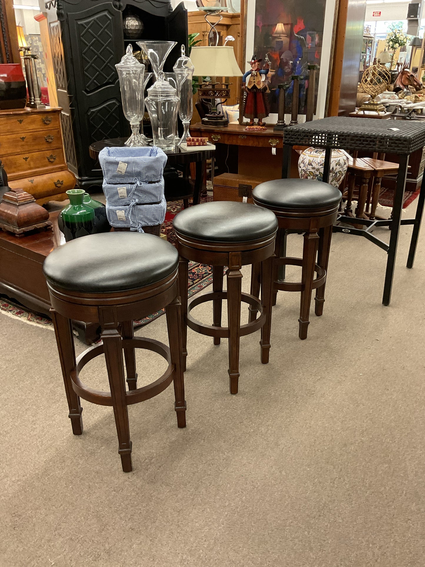 SET OF (3) Swivel Bar Stools By Ballard Design