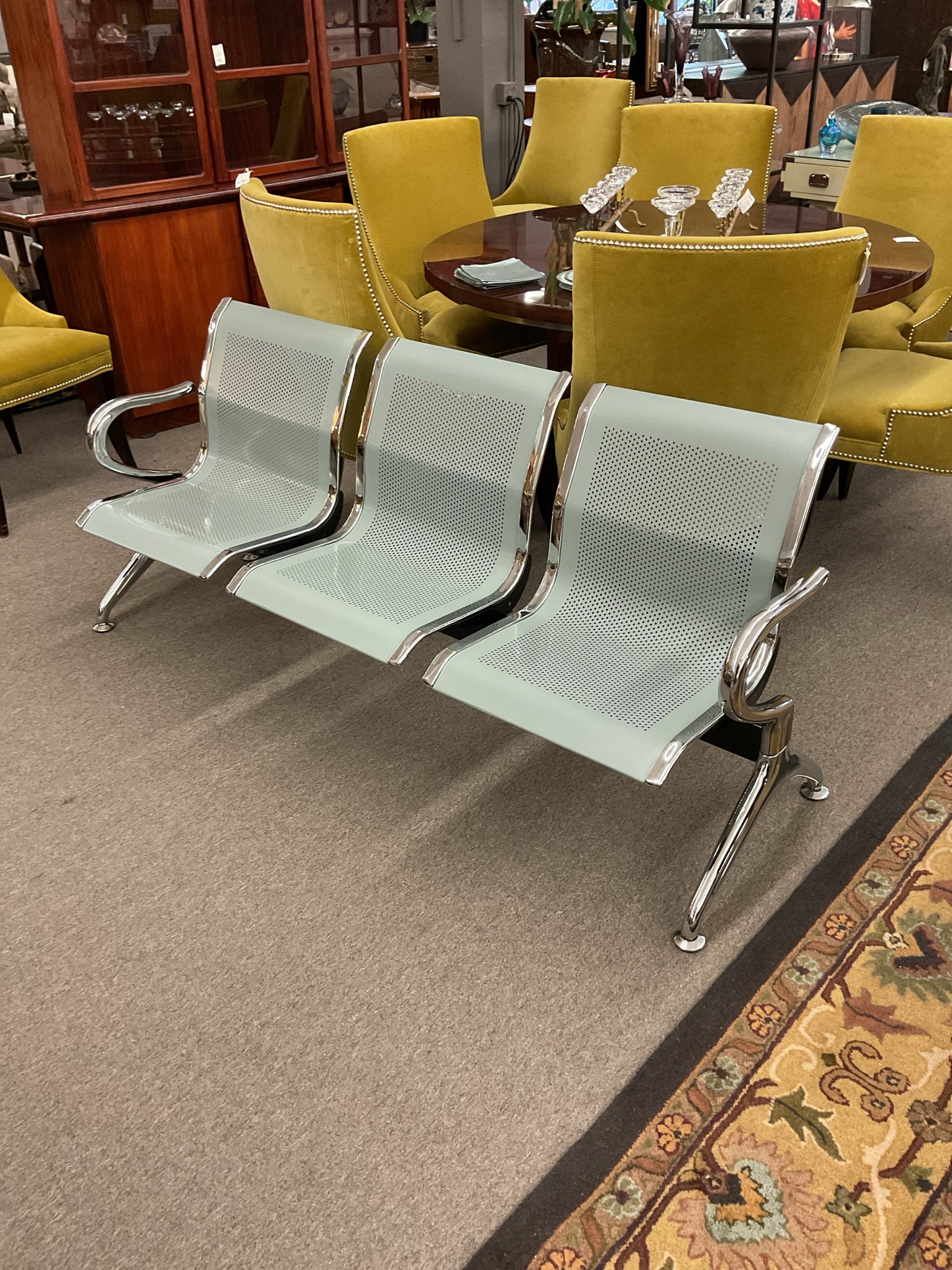 Industrial 3-Seater Metal Bench