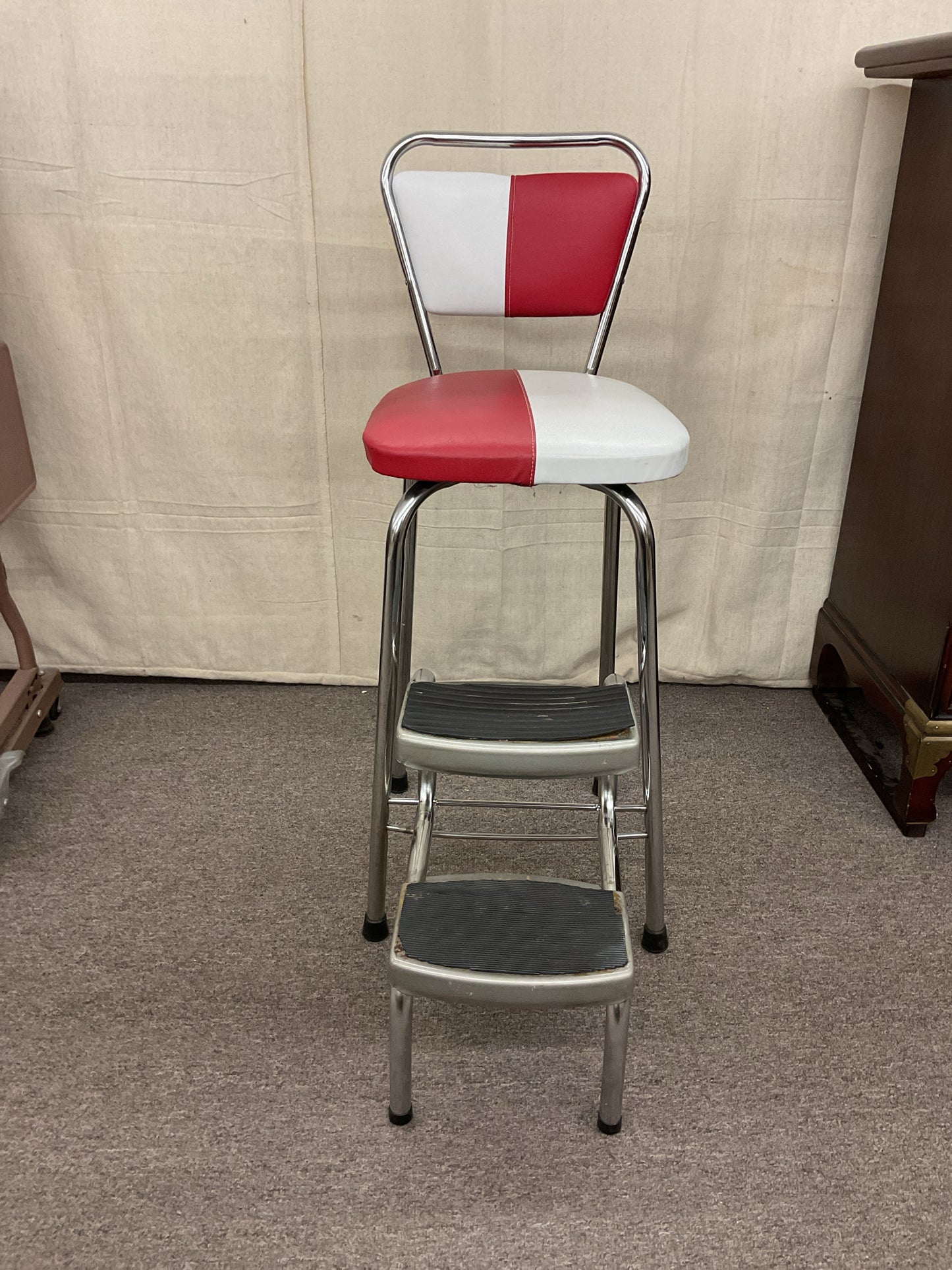 Red and White Stool