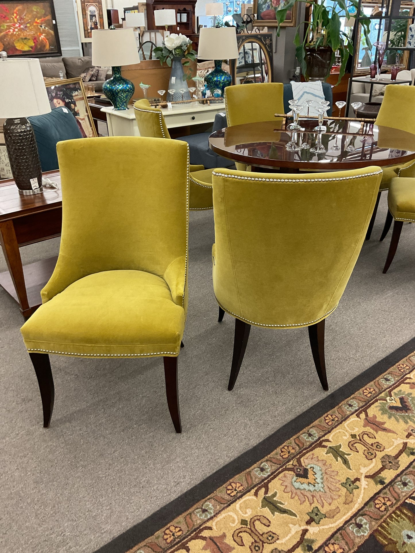 Velvet Dining Chair w/Nail Heads