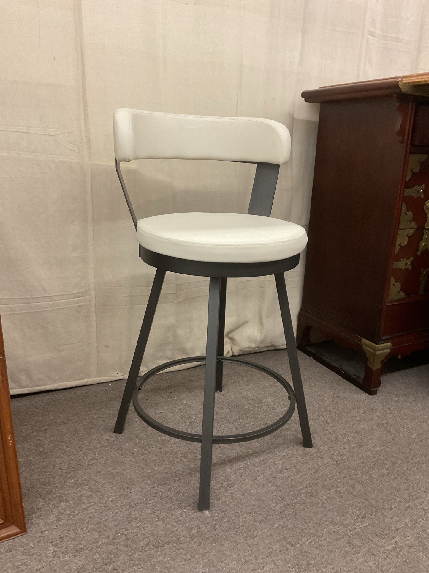 White Leather Barstool