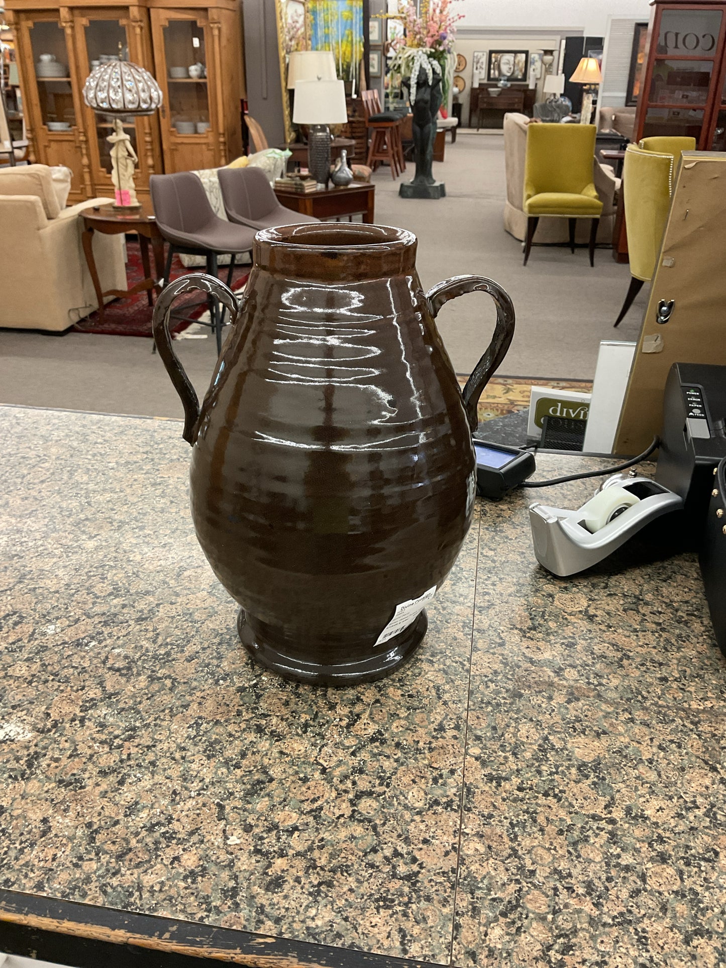 Brown Glased Pottery Vase