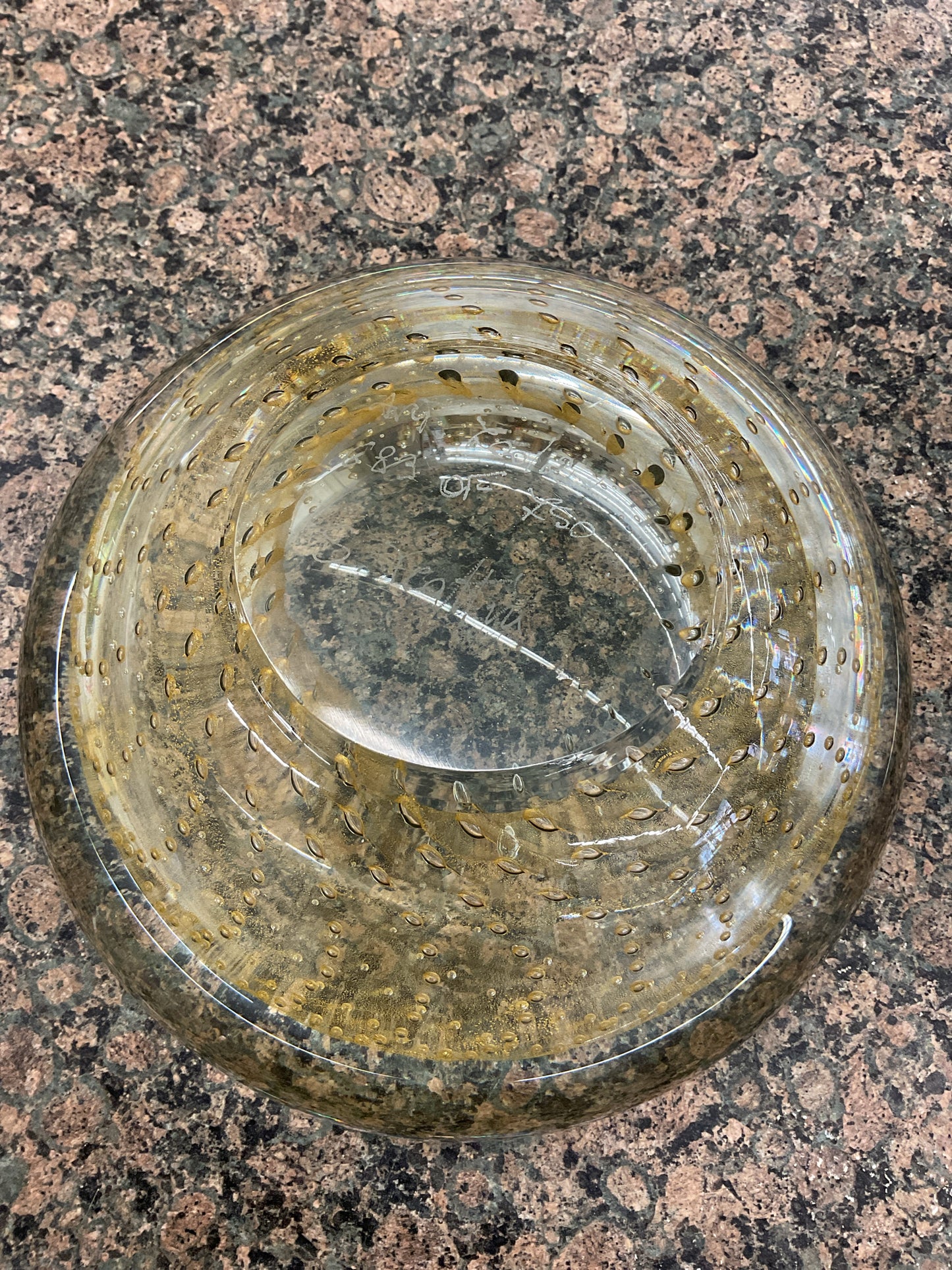 Blown Glass Bowl Signed