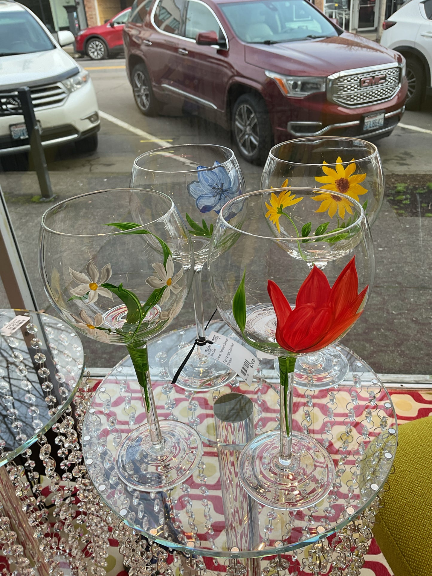 Hand Painted Wine Glasses
