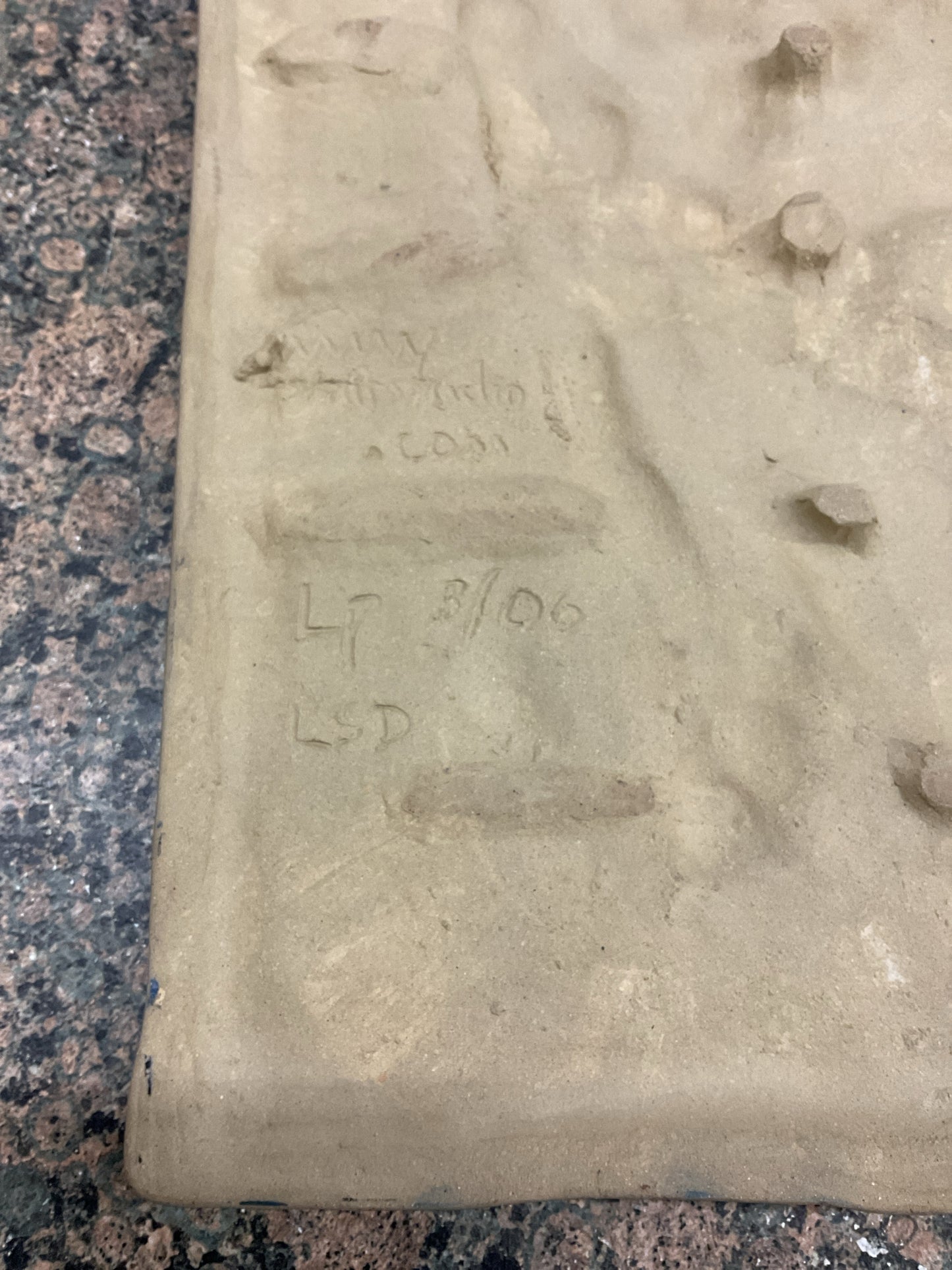 Blue Stoneware Wall Art Woman's Face