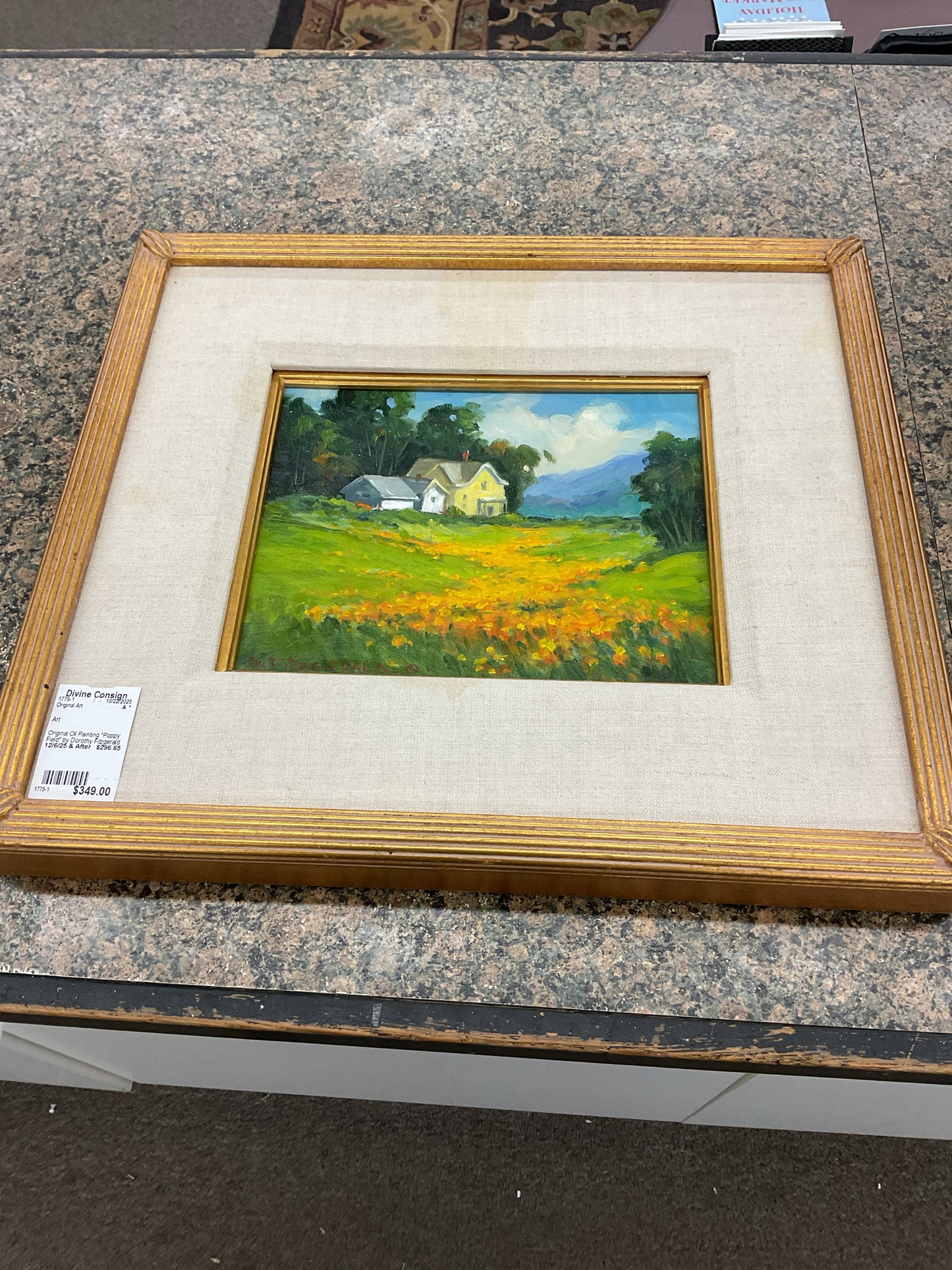 Original Oil Painting "Poppy Field" by Dorothy Fitzgerald 17x15"