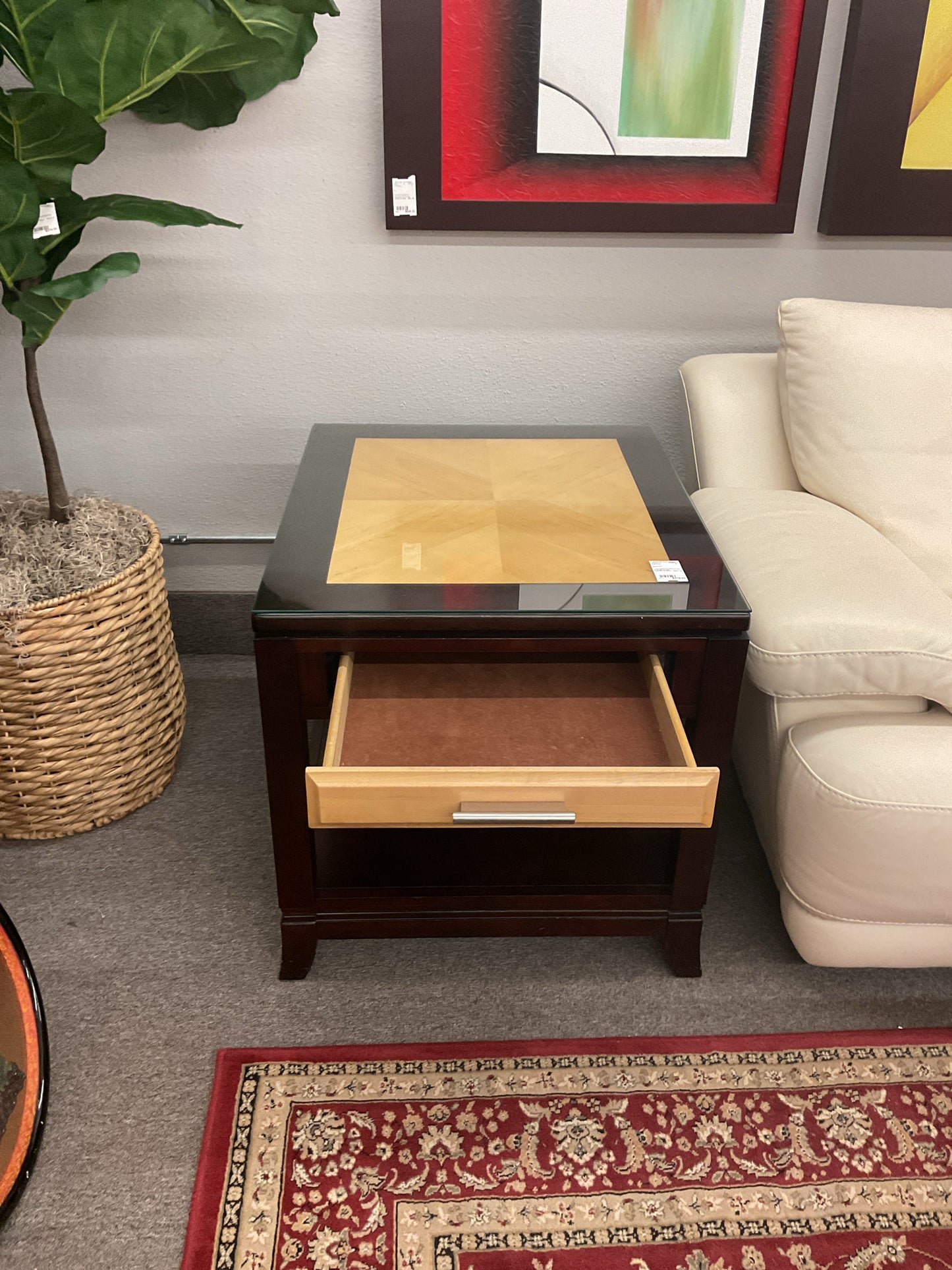 Trad nightstand w/birch top & Single Drawer