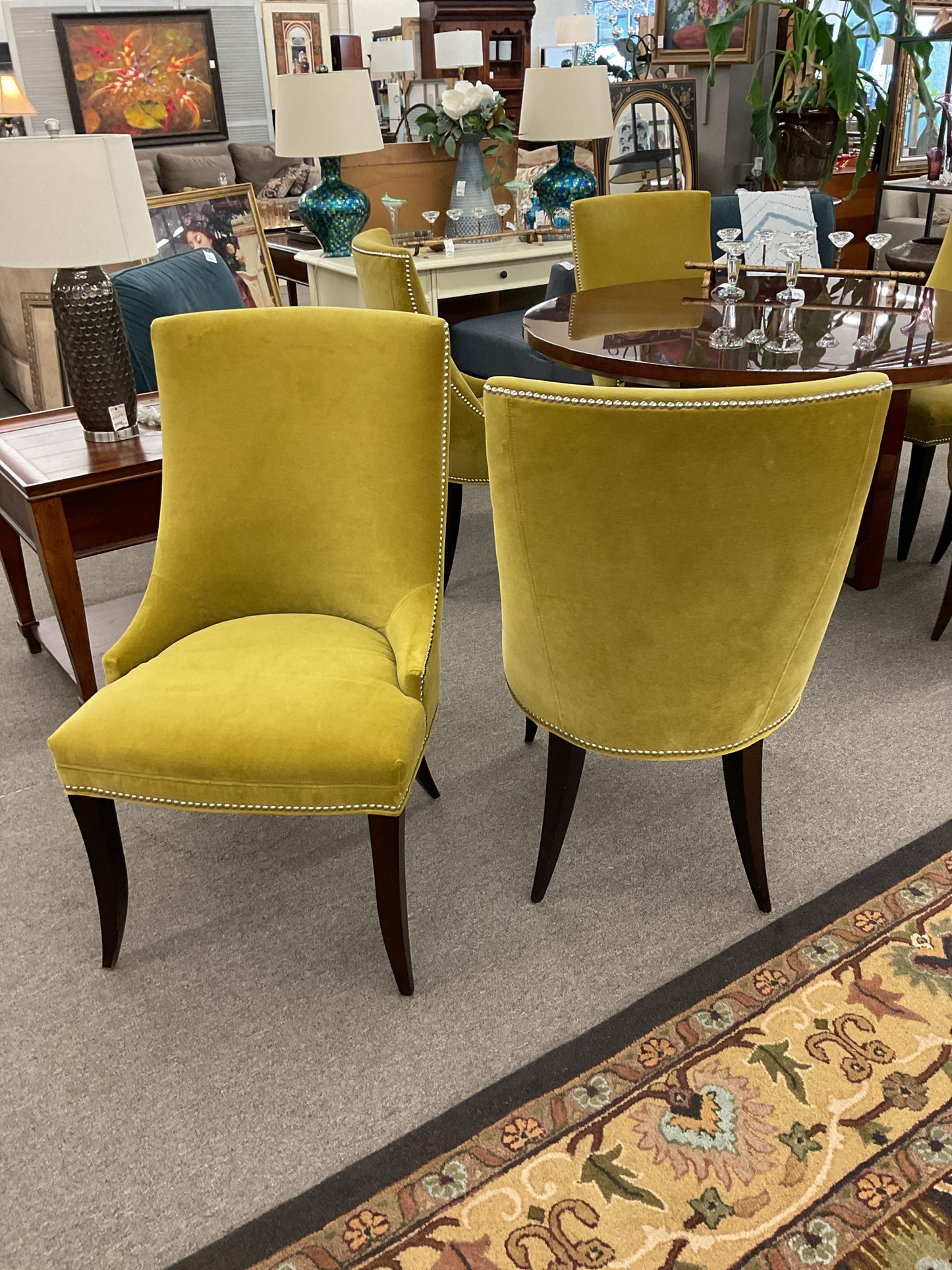 Velvet Dining Chair w/Nail Heads