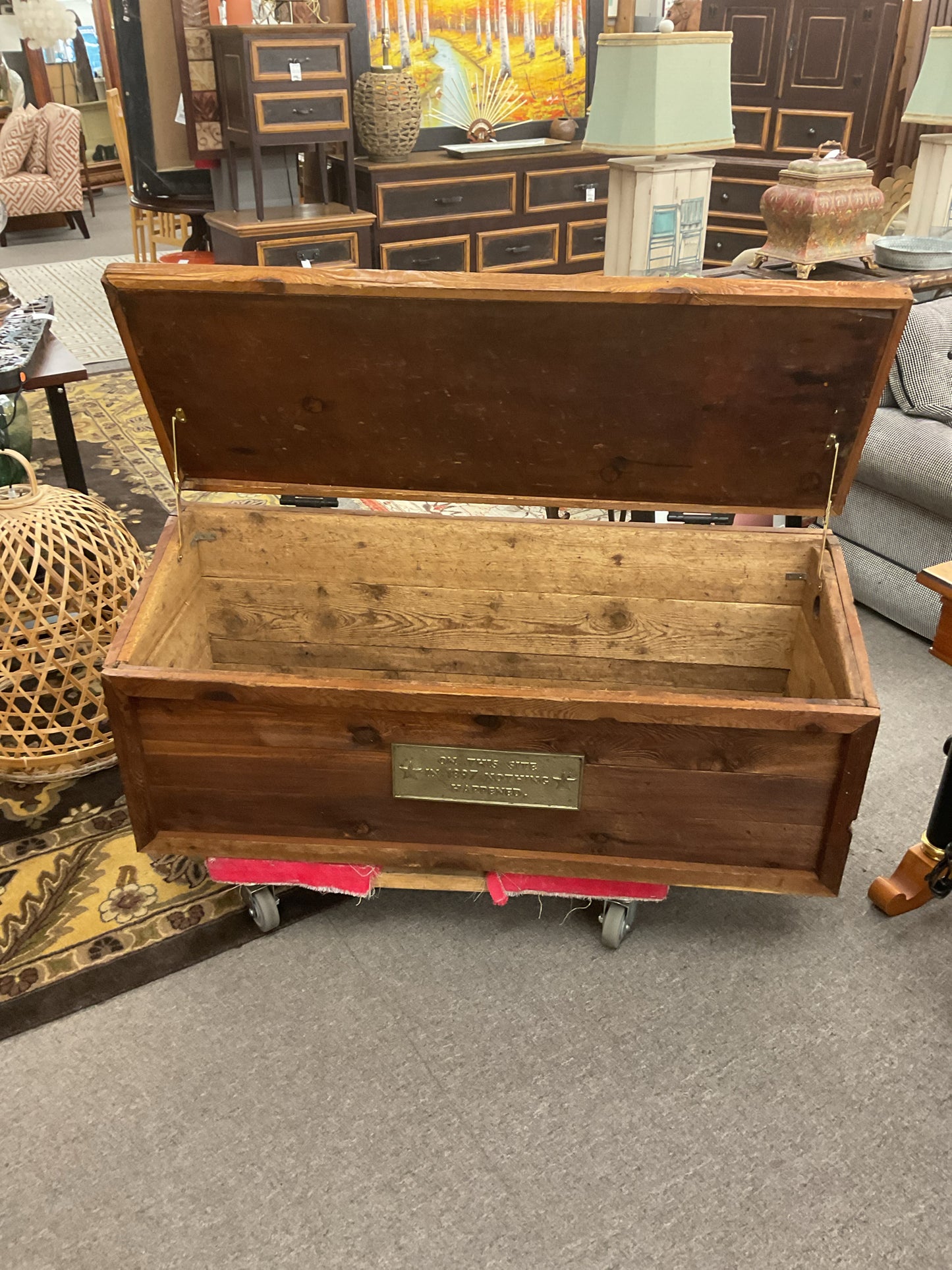 Carved Scene Storage Chest