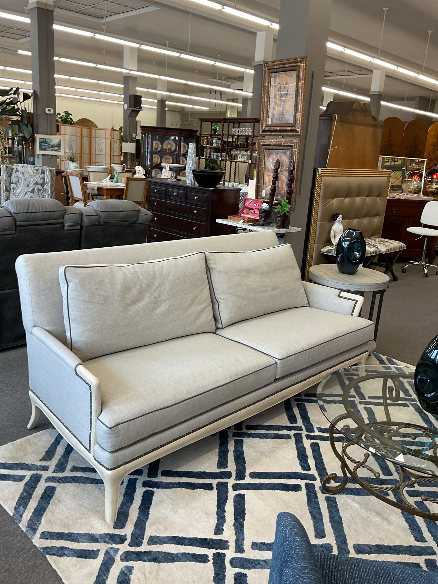 A.R.T. Furniture Light Grey Upholstered Couch 84"L,37"D,37"H