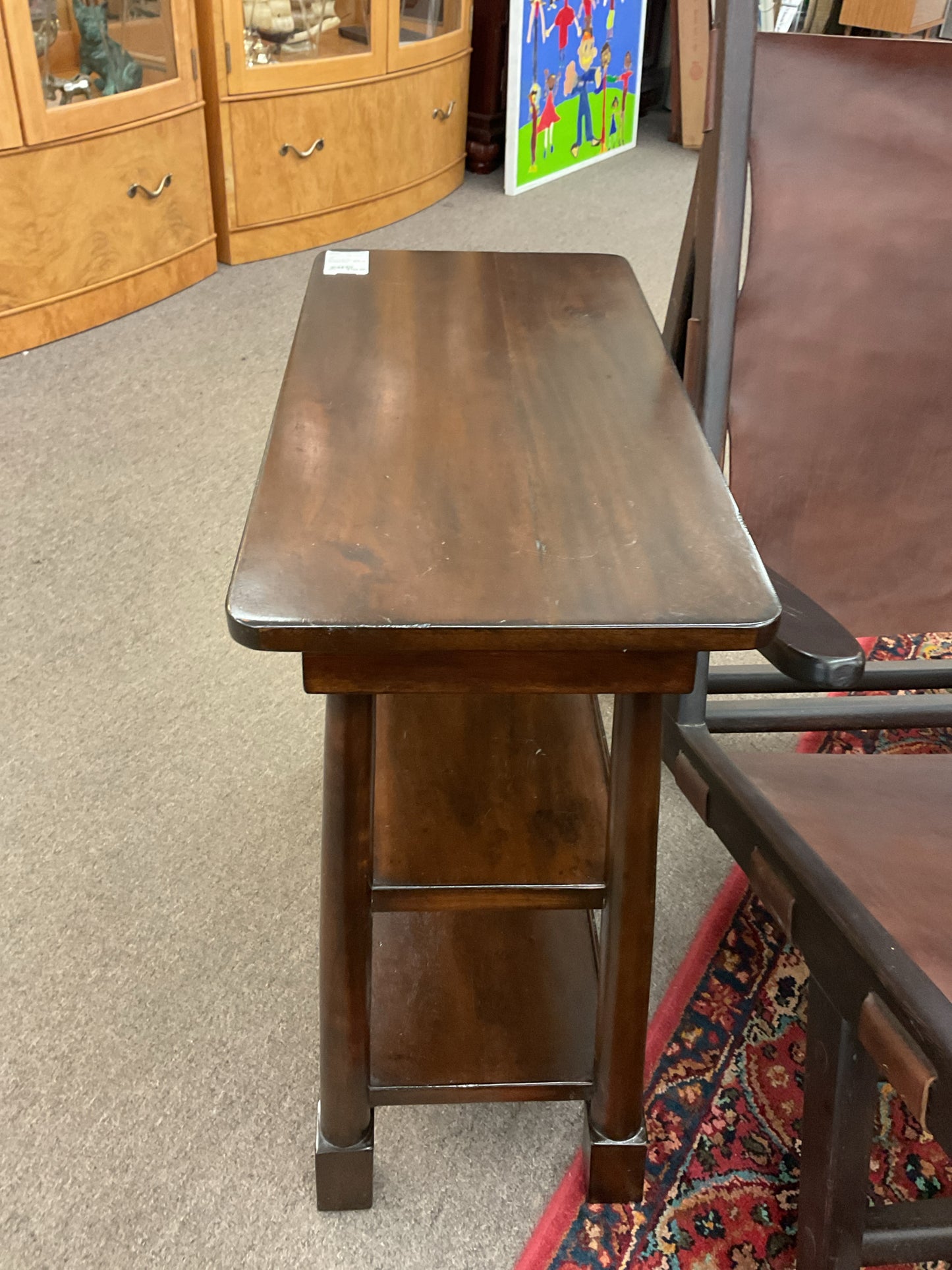 Espresso Wood Rectangular 3-Tier Side Table 24x12x26