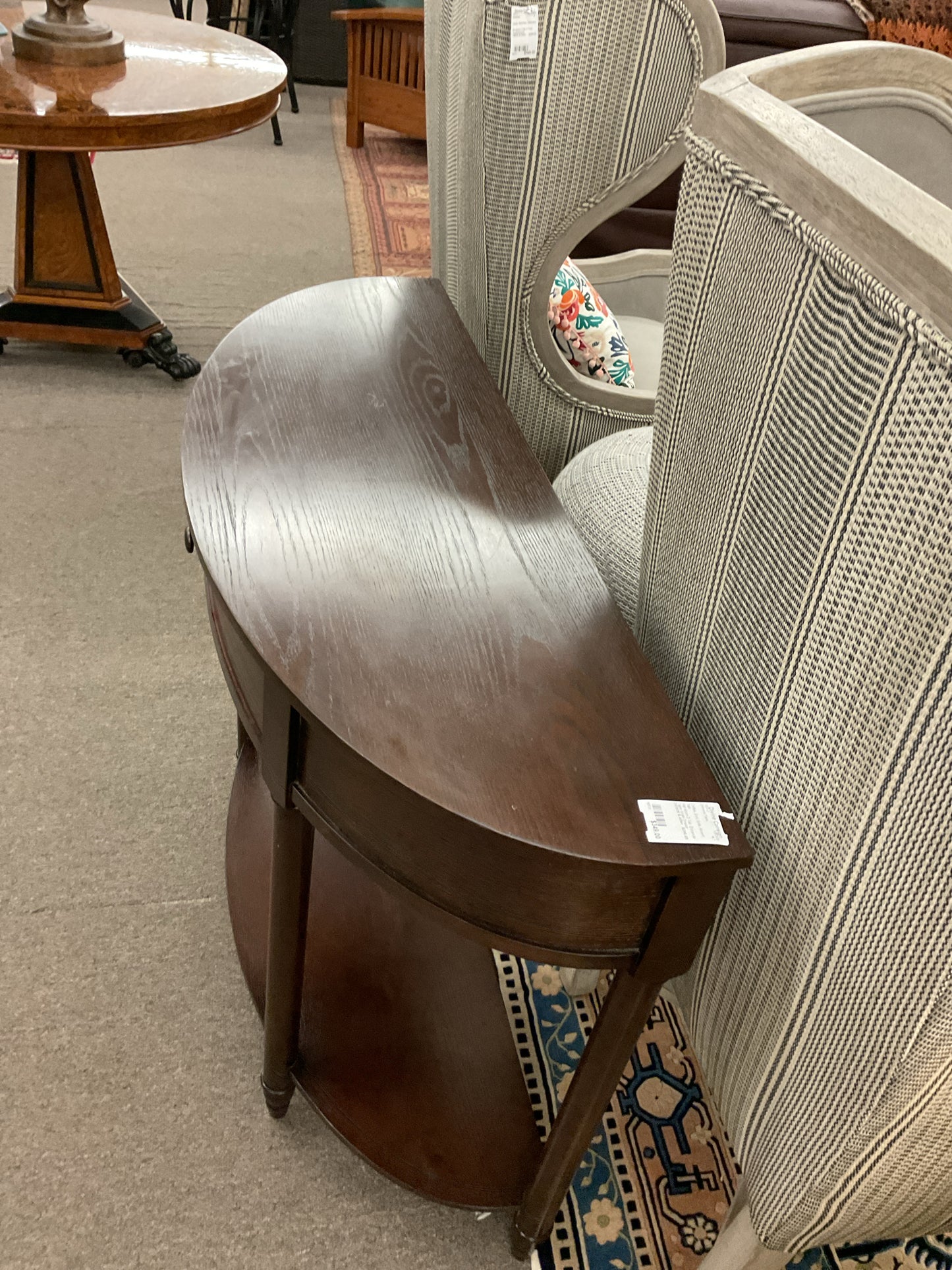 Half-Moon 2-Tier Entrance Table Single Drawer