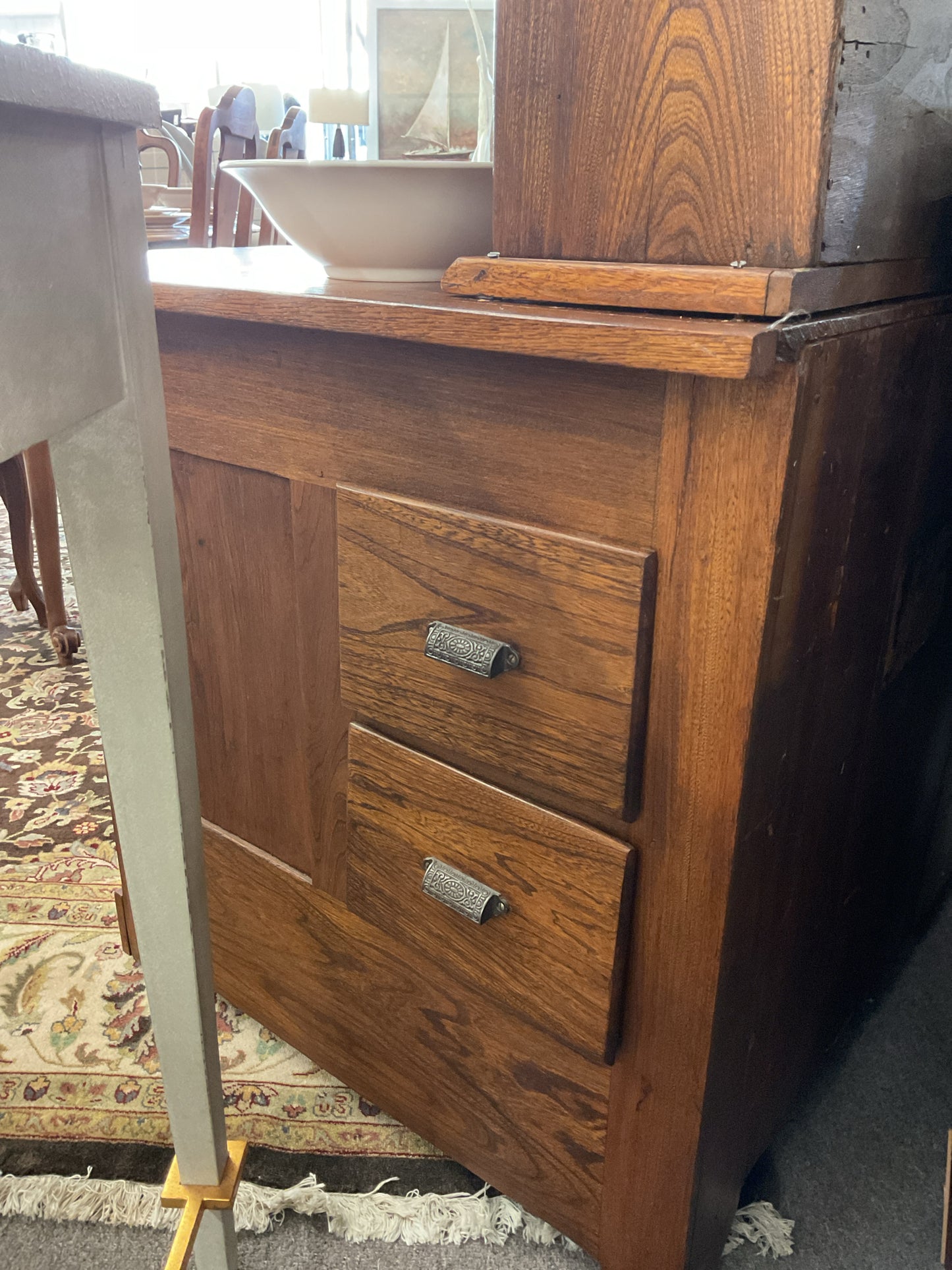 2-piece Hoosier Cabinet / Kitchen Queen circa 1898