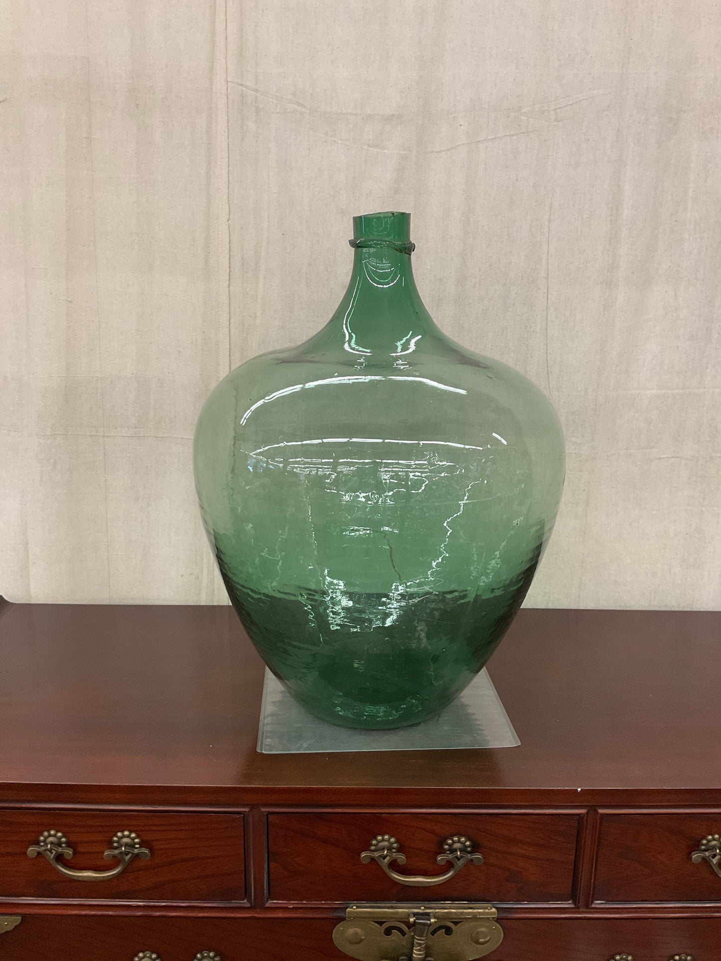 Large French Green Wine Jug