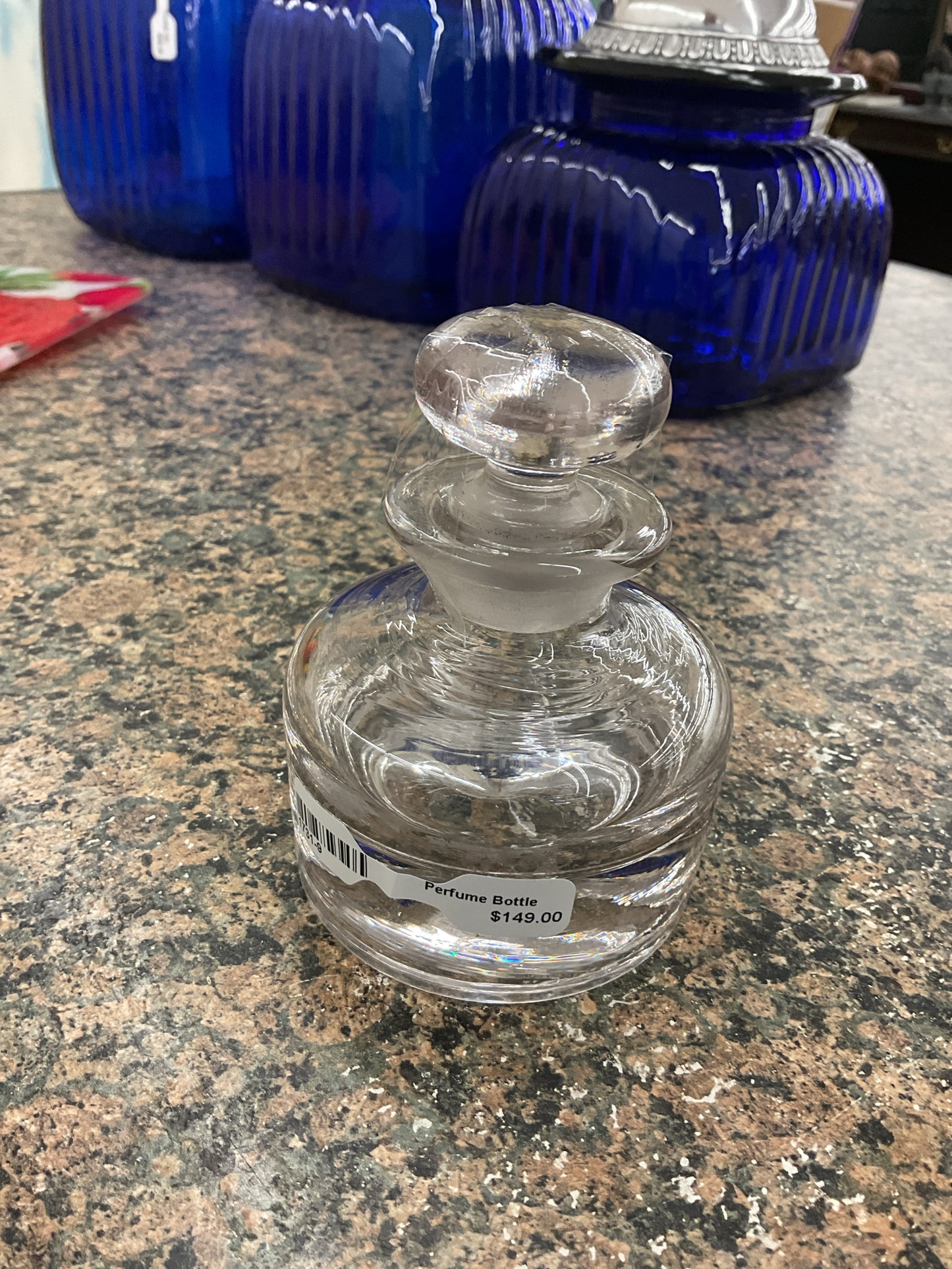 Art Glass Murano Peacock Sommerso Perfume Bottle w/Stopper