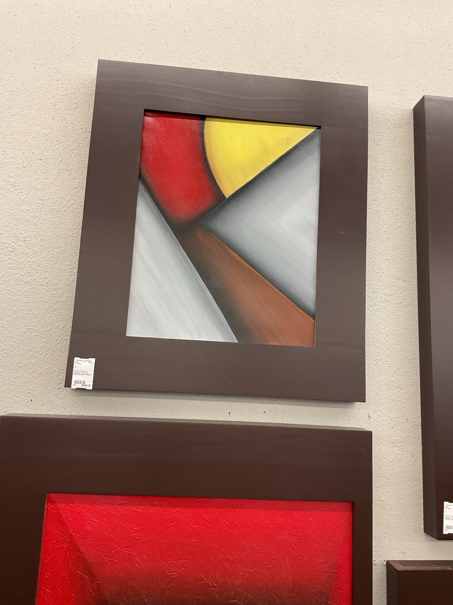 Abstract Multicolored Geometric Oil Painting 24x38"