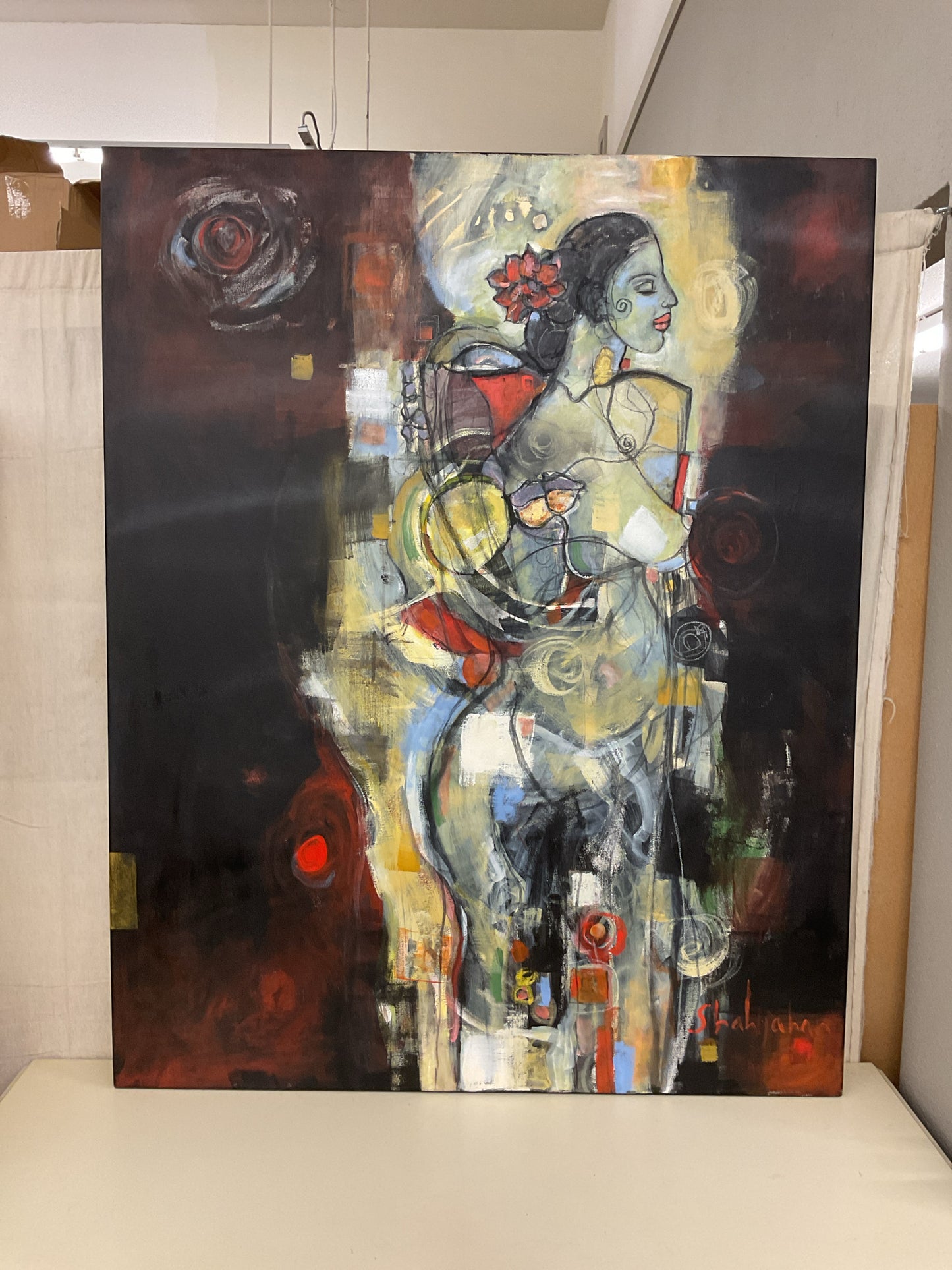 Abstract Art Oil on Canvas Signed