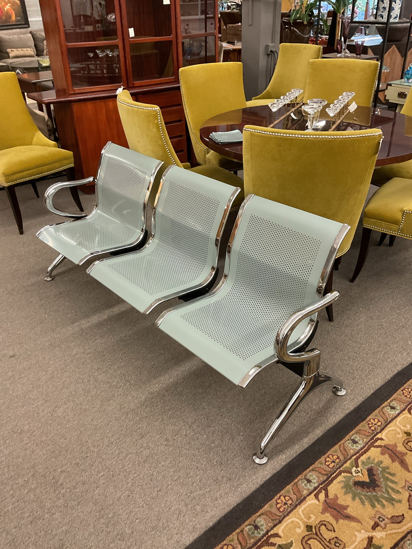 Industrial 3-Seater Metal Bench