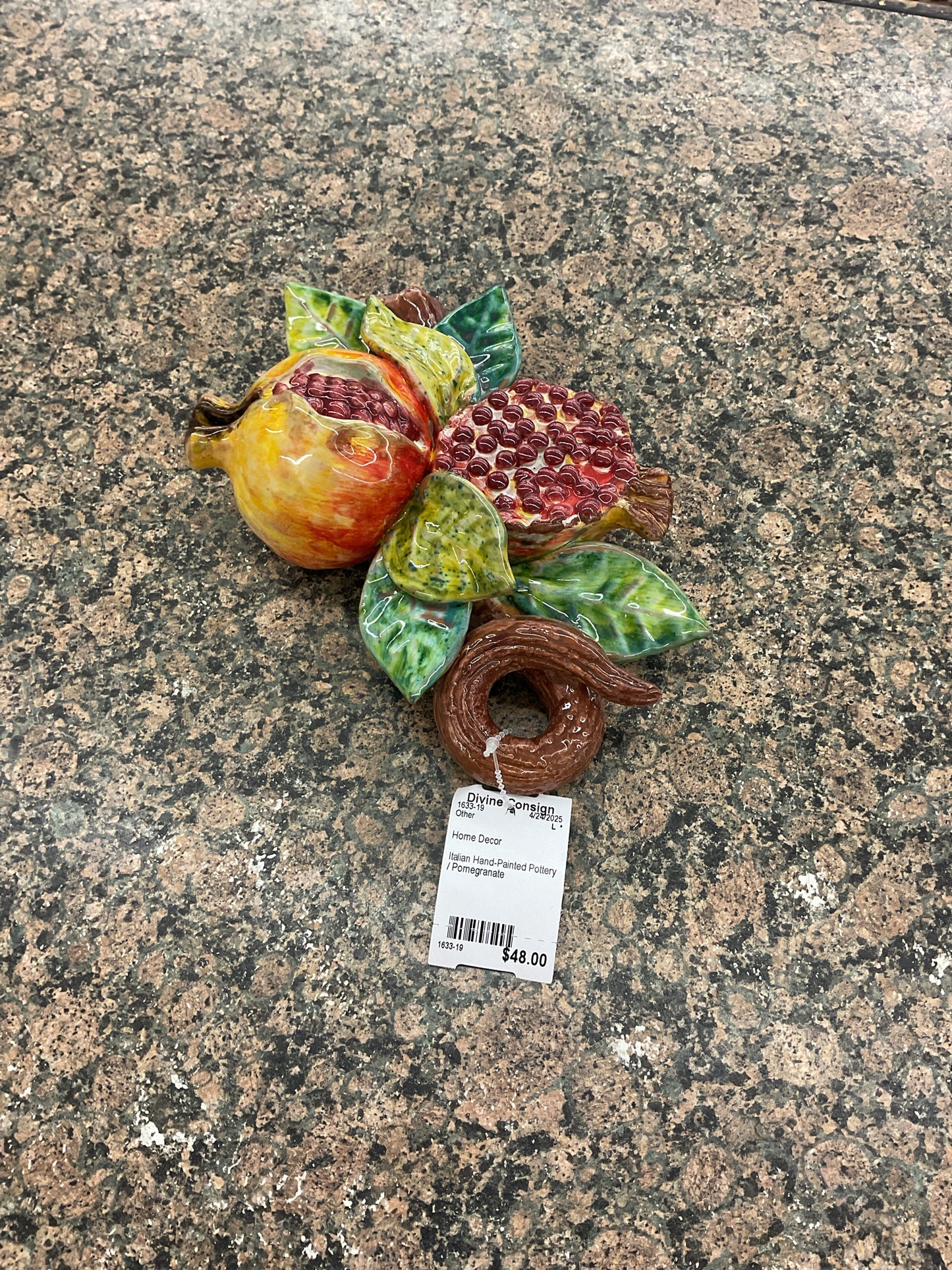 Italian Hand-Painted Pottery / Pomegranate