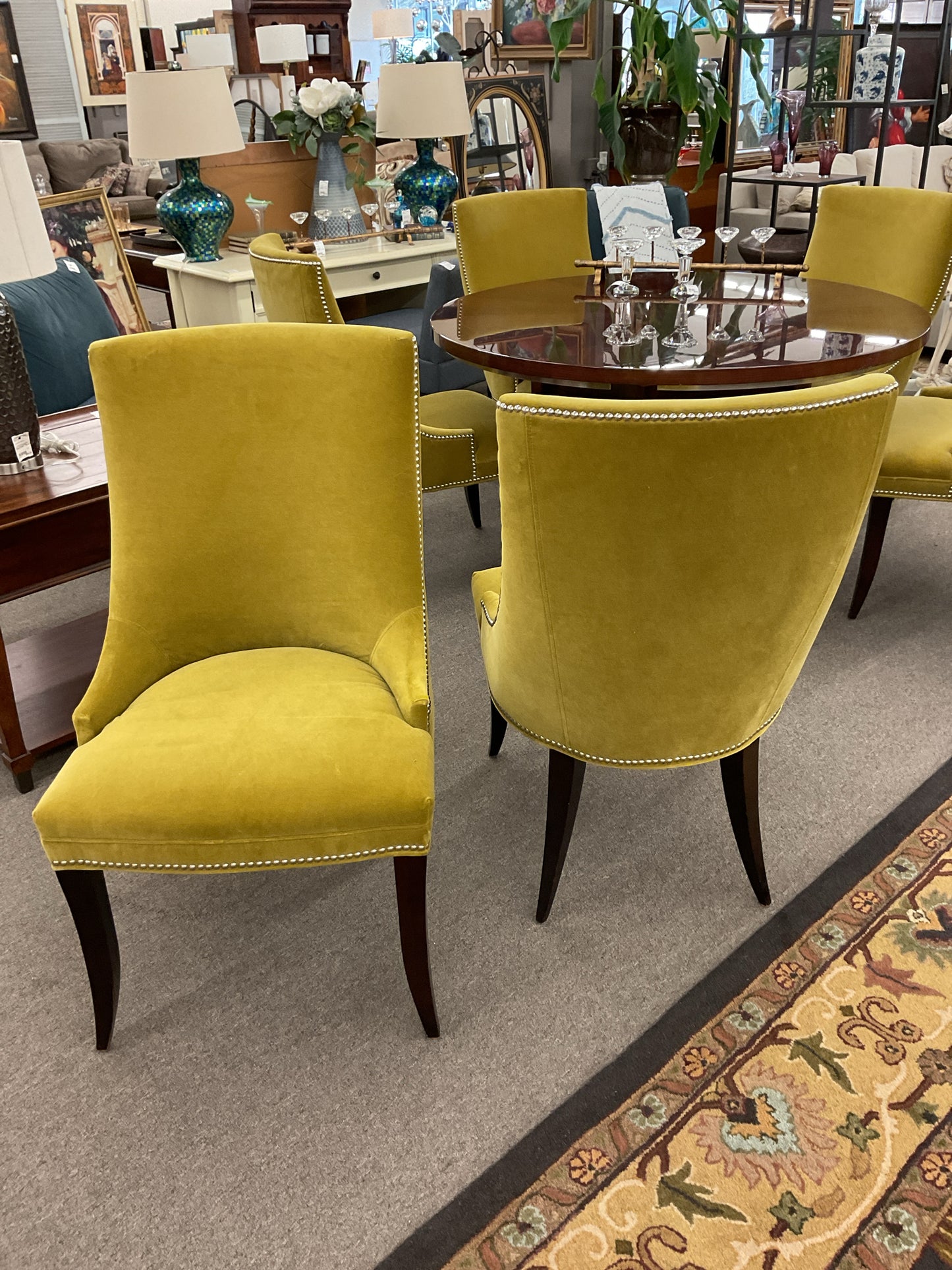 Velvet Dining Chair w/Nail Heads