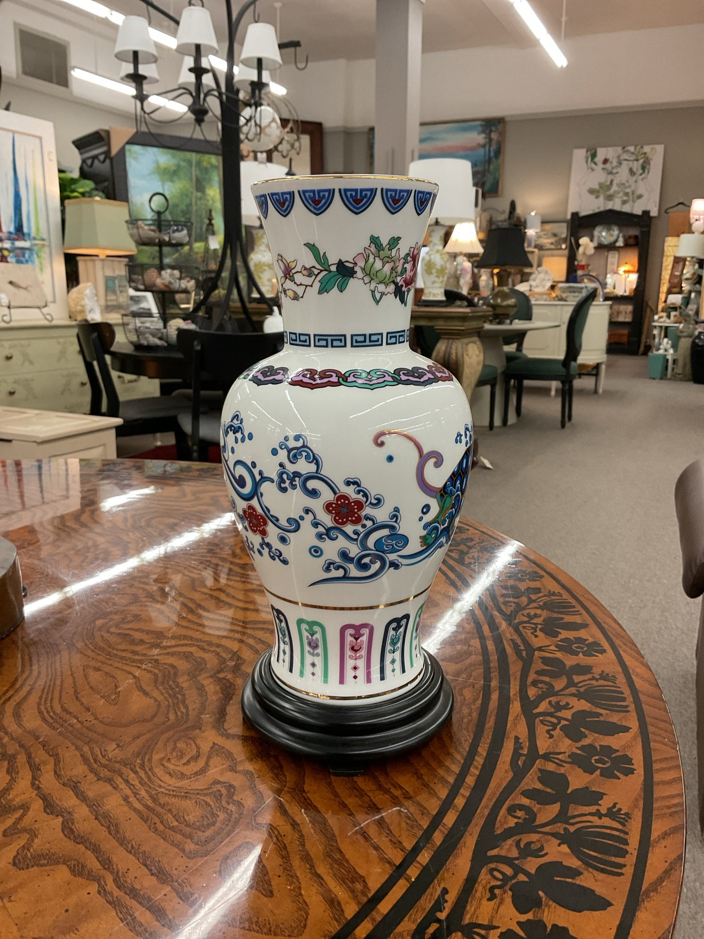 The Journey of the Heavenly Tortoise Vase Franklin Mint Co