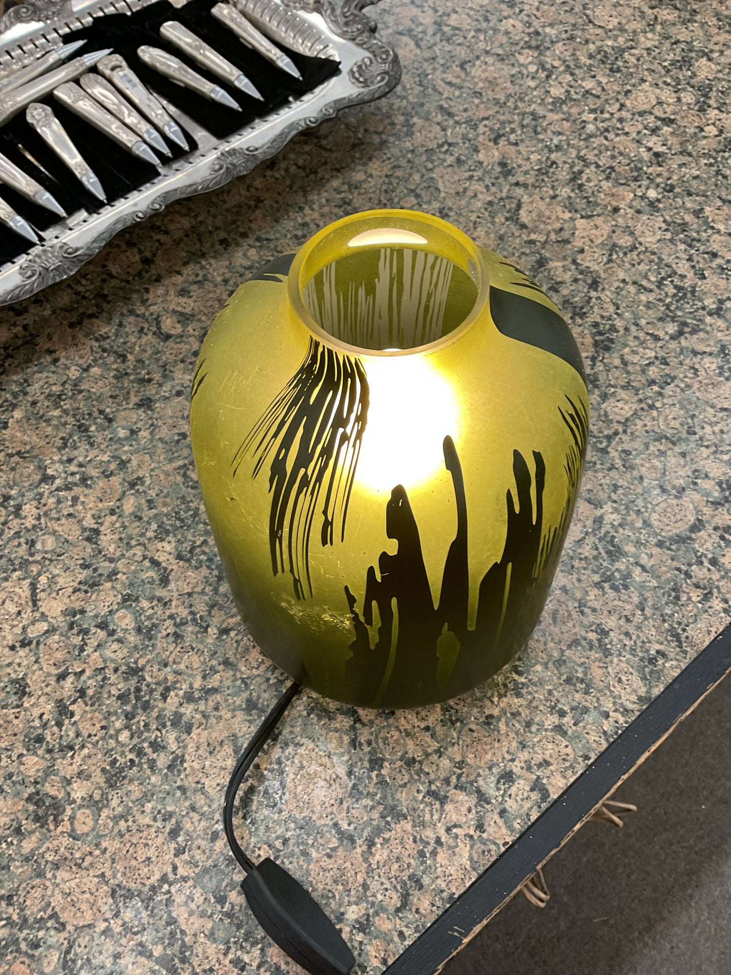 Frosted Green Glass Patio Light