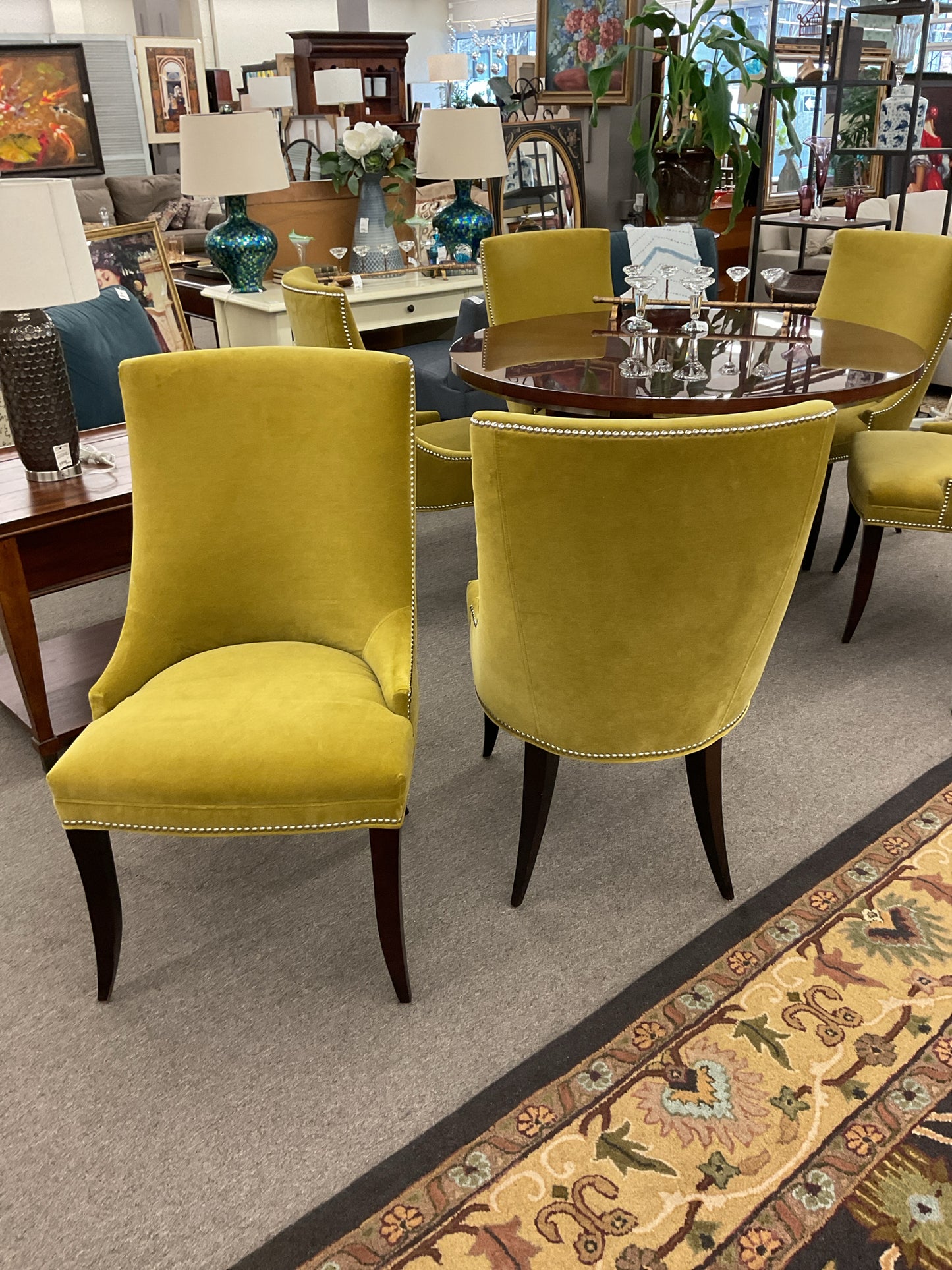 Velvet Dining Chair w/Nail Heads