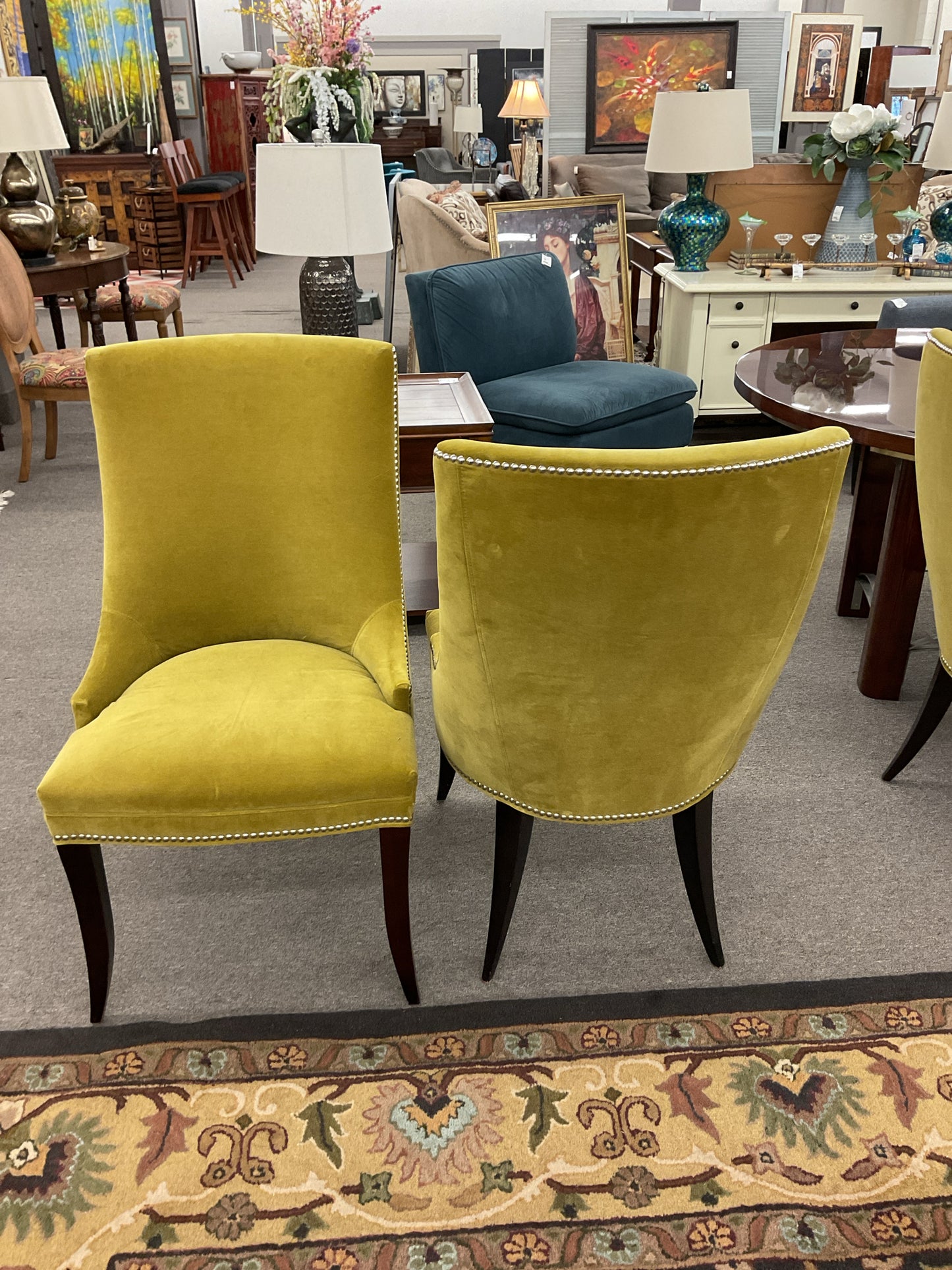 Velvet Dining Chair w/Nail Heads