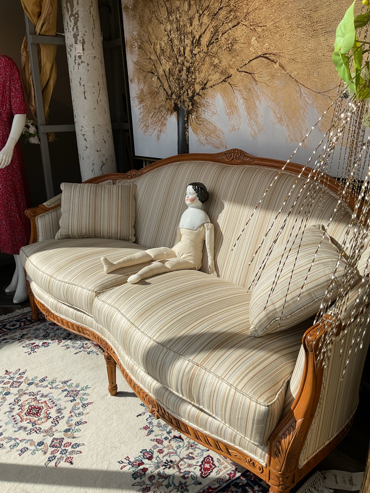 Vintage Stripped Loveseat