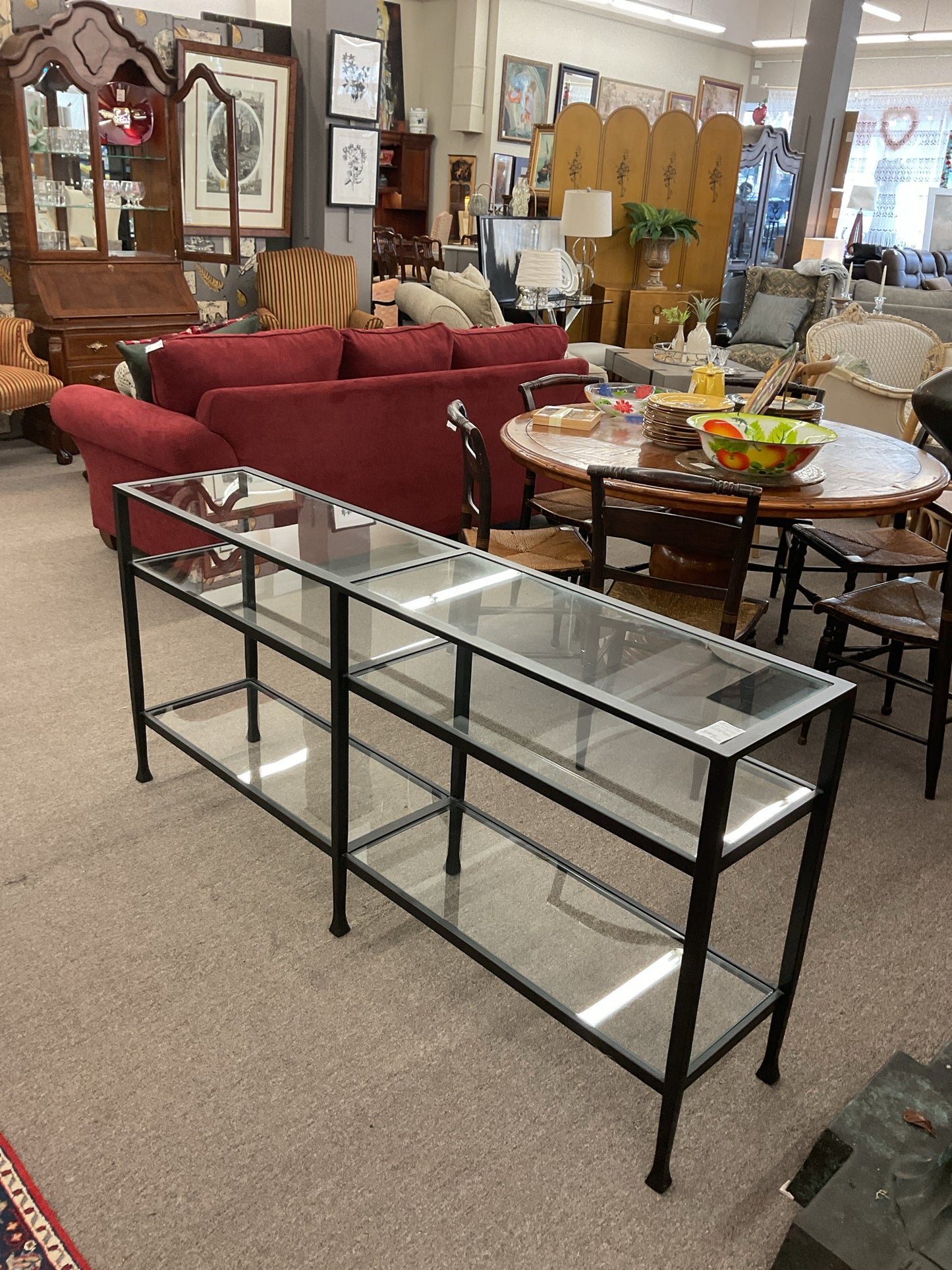 Black Meteal 3-Tier Entrance Table 65x14x30