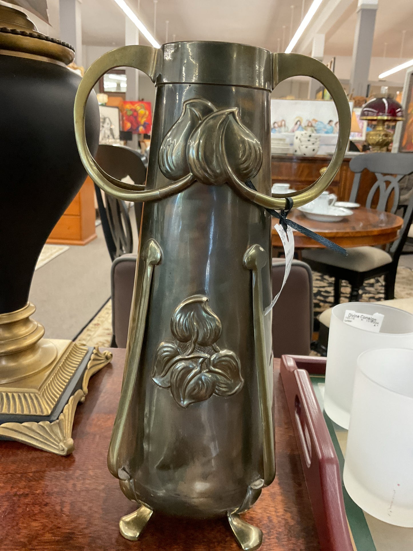 Vase Brass Art Nouveau