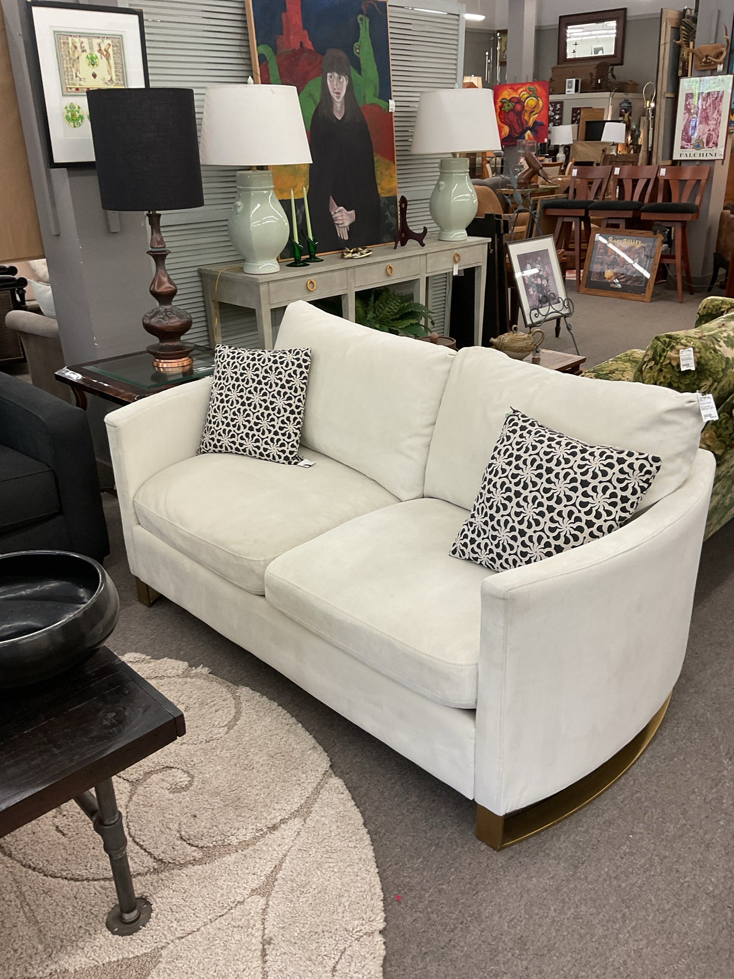 Cream Goosedown Loveseat